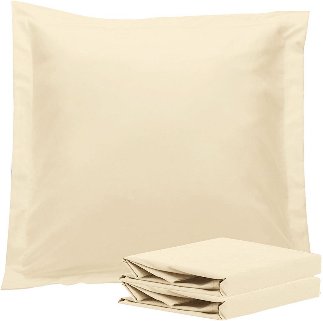 Premium 1000TC Ultra Soft European Pillowcases 2-Pack - Luxury Yellow Cream Bedding Set for Master Bedroom & Guest Room Decor