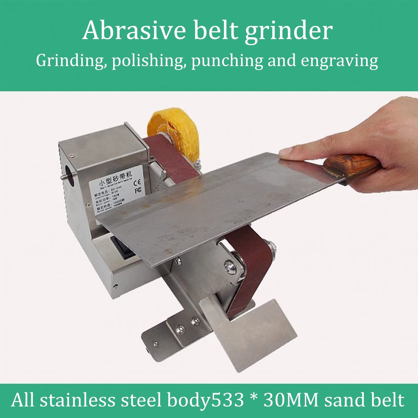 Mini Belt Sander | Electric Belt Sander Grinder for Woodworking & Metal Work | Small Object Polishing Tool | Perfect for DIY Projects, Jewelry Making & Home Repairs