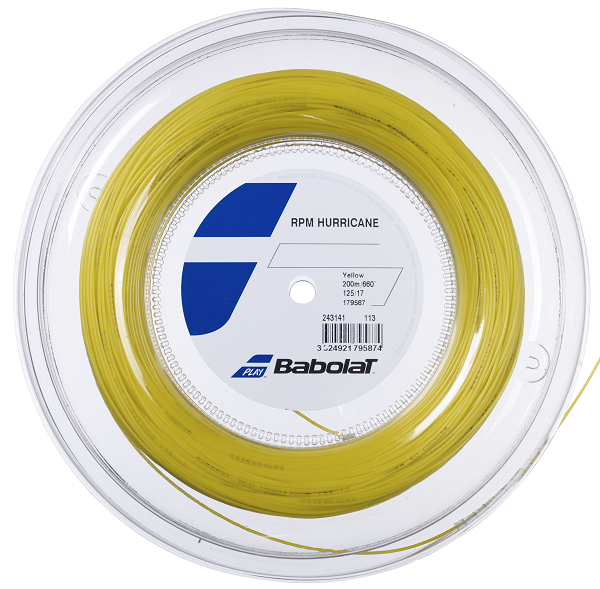 Babolat RPM Hurricane 16/1.30 Tennis String Reel - 660ft Yellow Polyester String for Tennis Rackets | Perfect for Competitive Play & Advanced Players