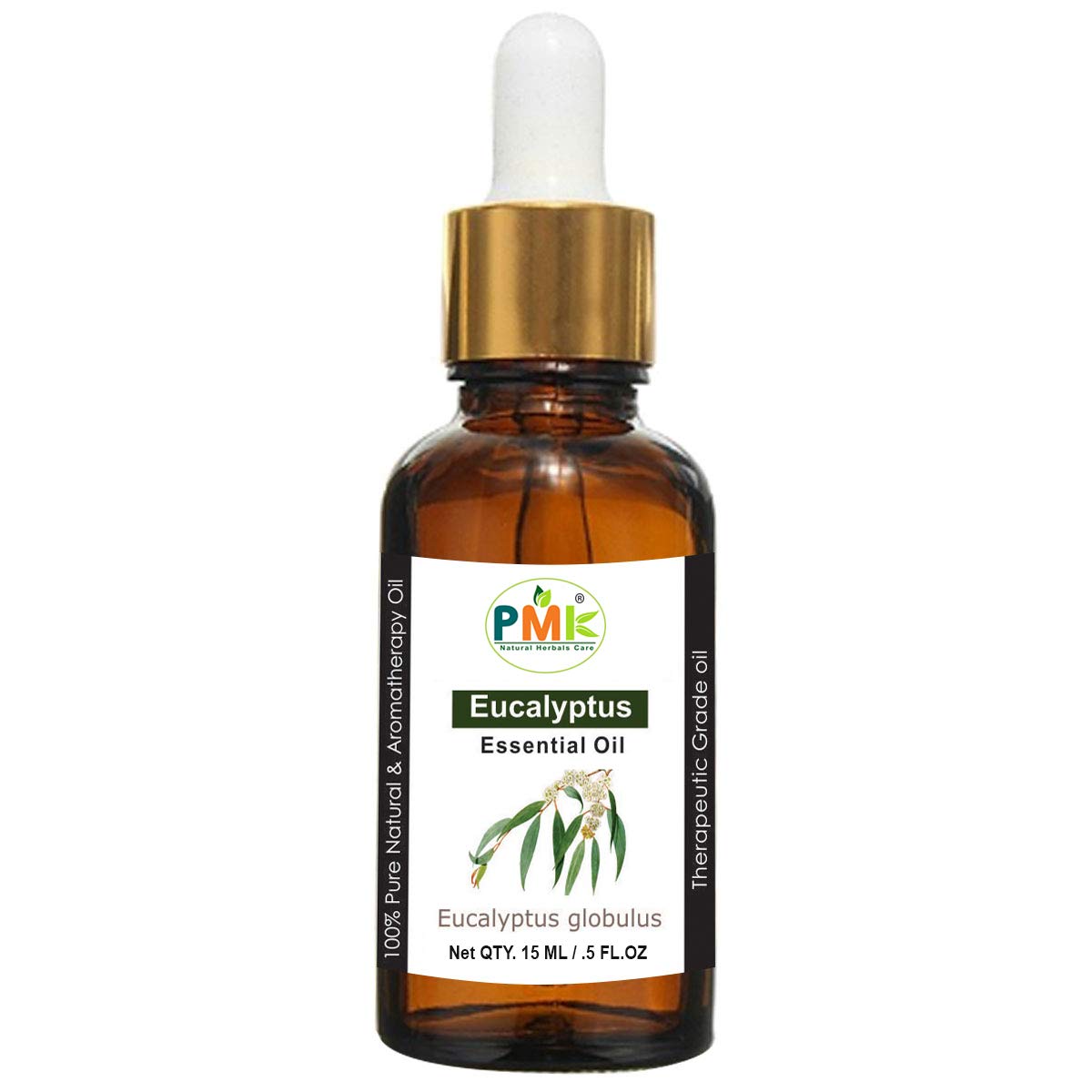 PMK Pure Natural Eucalyptus Essential Oil - 15ml for Skin Care, Hair Care & Aromatherapy Diffuser | Relieves Stress, Promotes Relaxation & Freshens Air at Home, Spa or Office