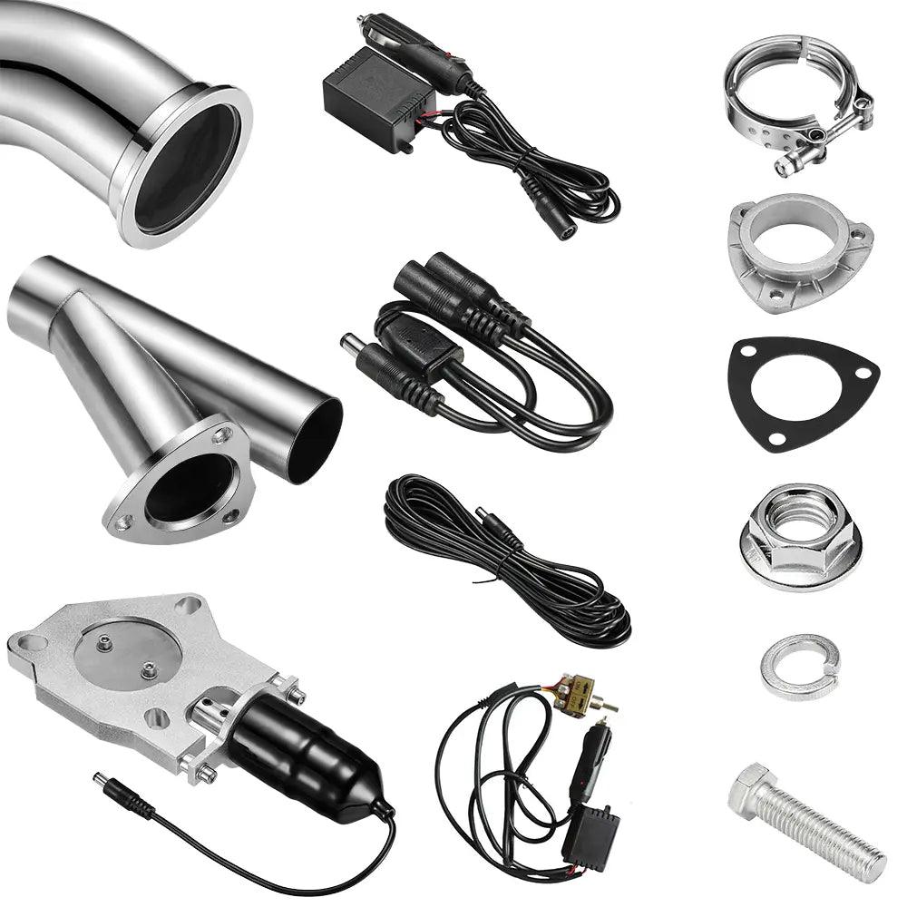 EVIL ENERGY Dual Electric Exhaust Cutout Valve with Remote Switch - 2.0/2.25/2.5/3 Inch Options - Performance Upgrade for Muscle Cars, Trucks & Off-Road Vehicles - Enhance Sound & Boost Horsepower