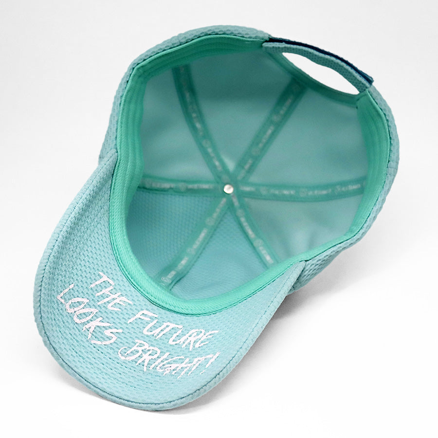 VT Shield Future Looks Bright Turquoise Performance Hat with Velcro Closure - Perfect for Running, Hiking & Outdoor Sports