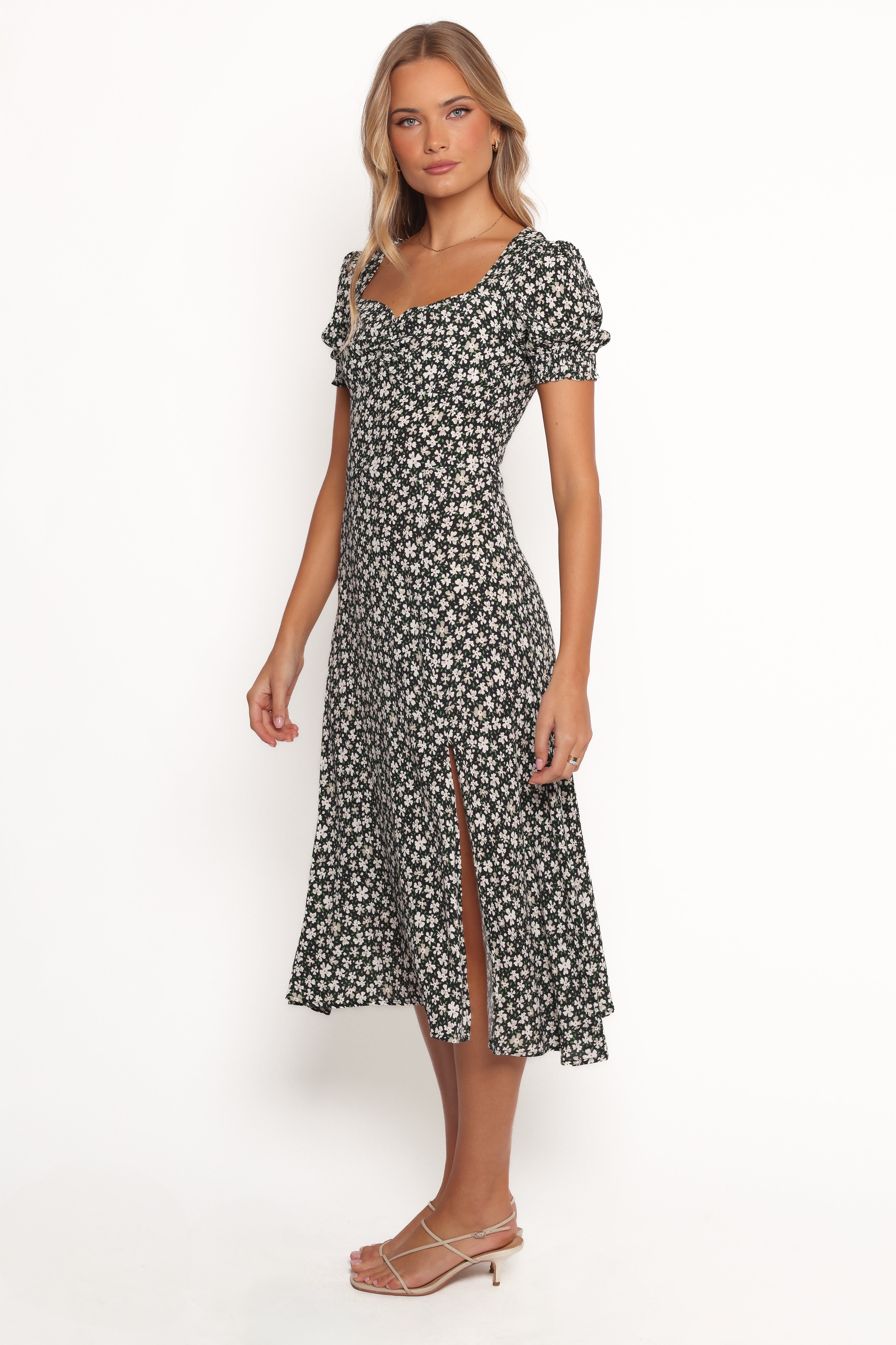 Franklin Floral Print Dress for Women - Elegant Black Floral Summer Dress for Casual Wear, Parties & Date Nights