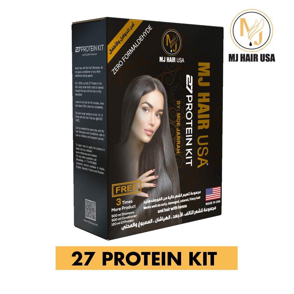 MJ Hair Protein 27 Kit - Professional Hair Repair Treatment for Damaged Hair | Strengthens & Restores Dry, Brittle Hair | Perfect for Salon & Home Use After Coloring, Bleaching or Heat Styling
