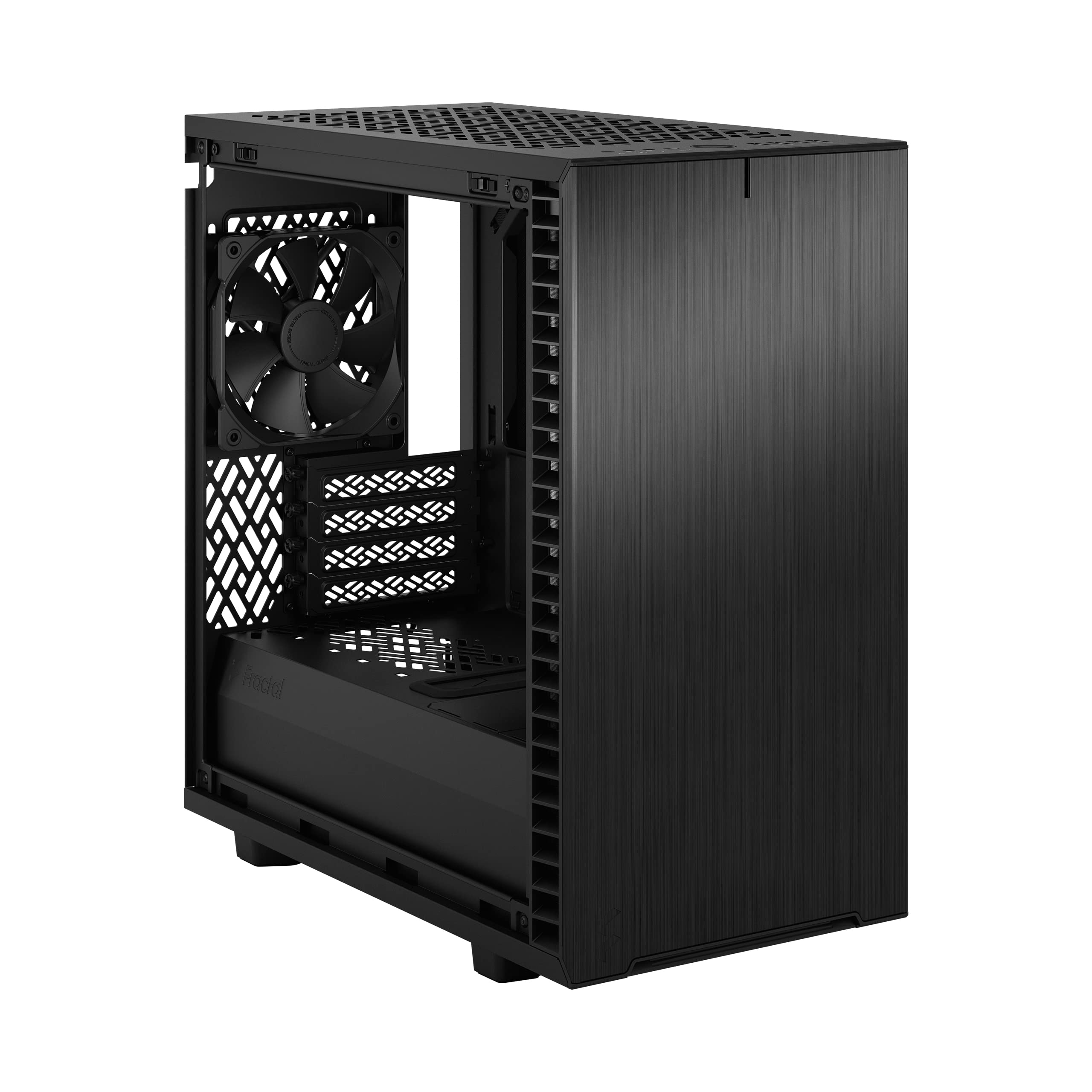 Fractal Design Define 7 Mini Black Micro ATX PC Case - Brushed Aluminum/Steel, Silent Mini Tower Computer Chassis for Home/Office/Gaming Workstation