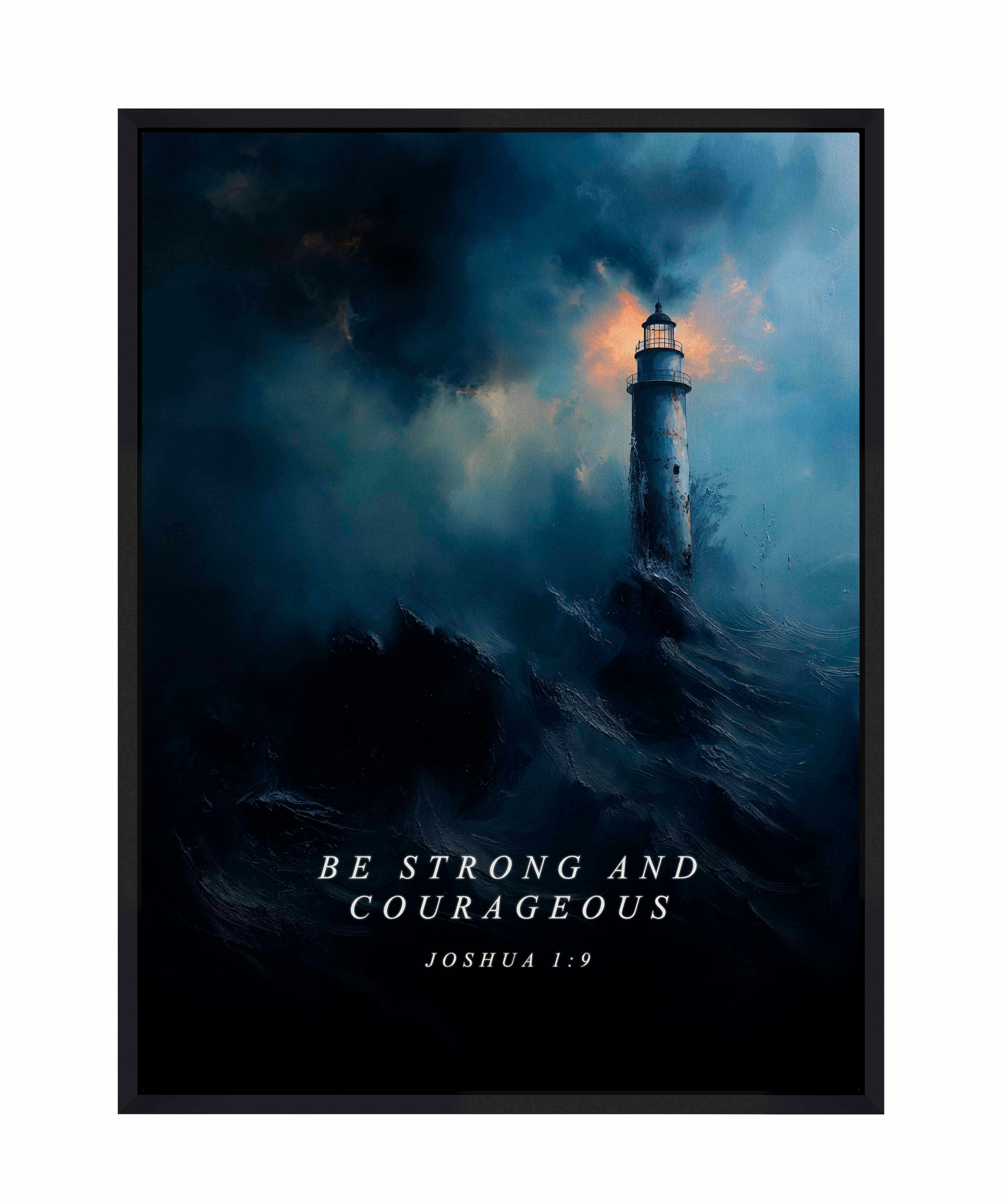 Joshua 1:9 Inspirational Bible Verse Gallery Wrapped Canvas - Perfect for Home Decor, Office Wall Art & Christian Gift Ideas