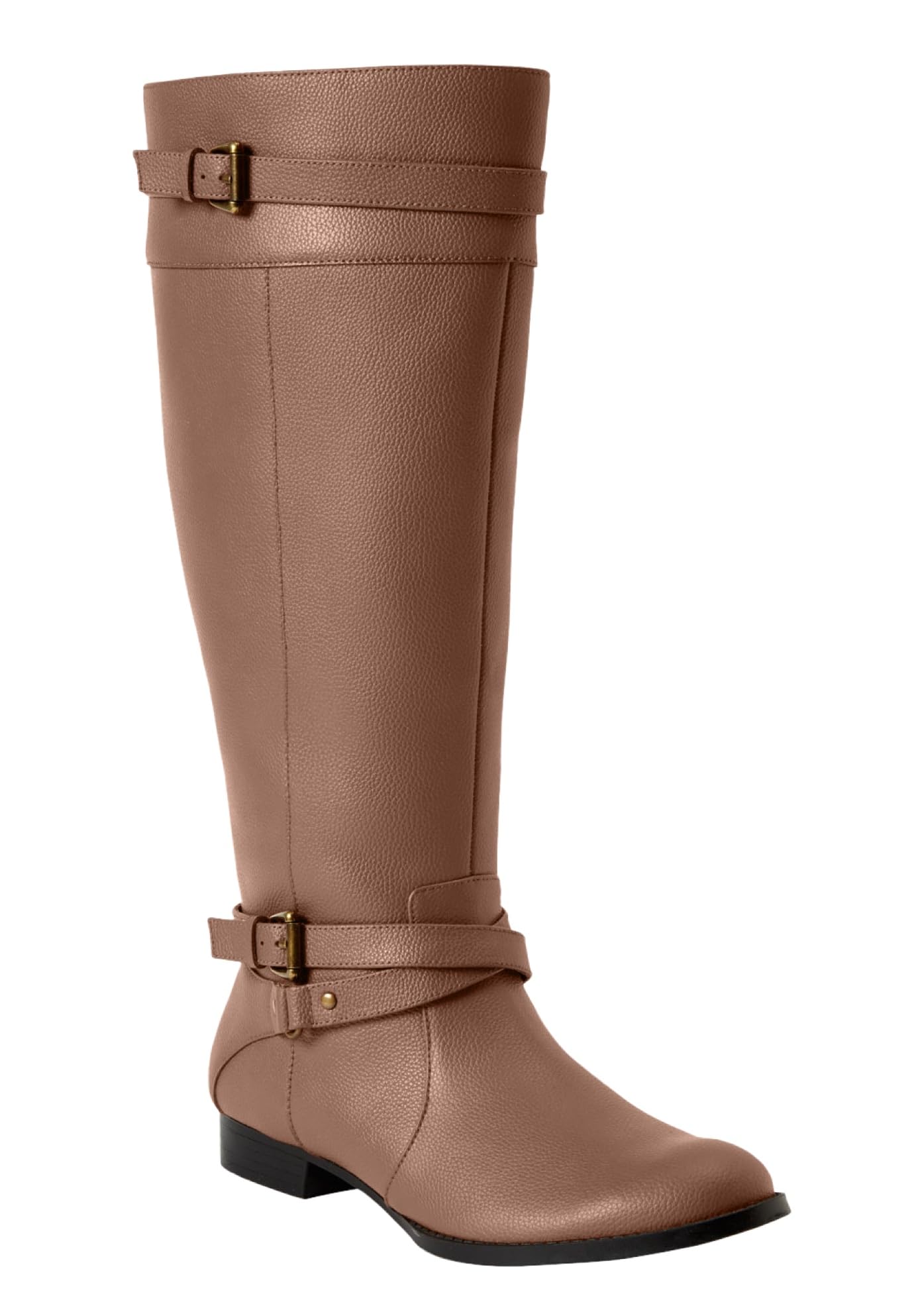 Comfortview Women's Wide Width Leather Boots - The Janis Wide Calf Boots for Comfort & Style | Perfect for Work, Casual Wear & Outdoor Activities