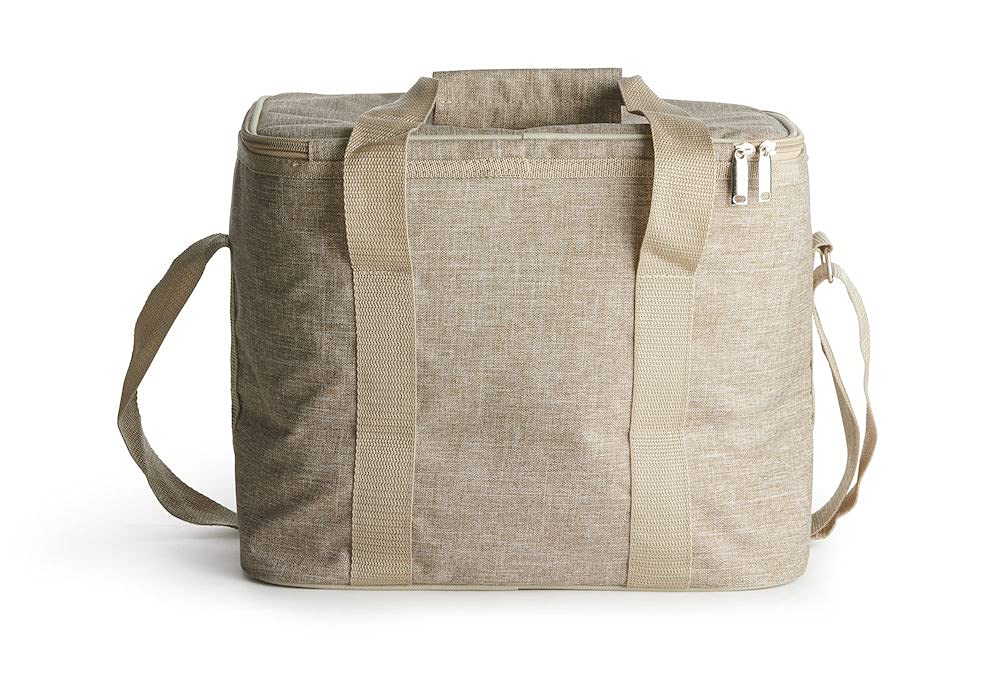 Sagaform Nautic Insulated Cooler Bag - Premium Linen Picnic & Beach Cooler for Outdoor Parties, Camping, and Travel