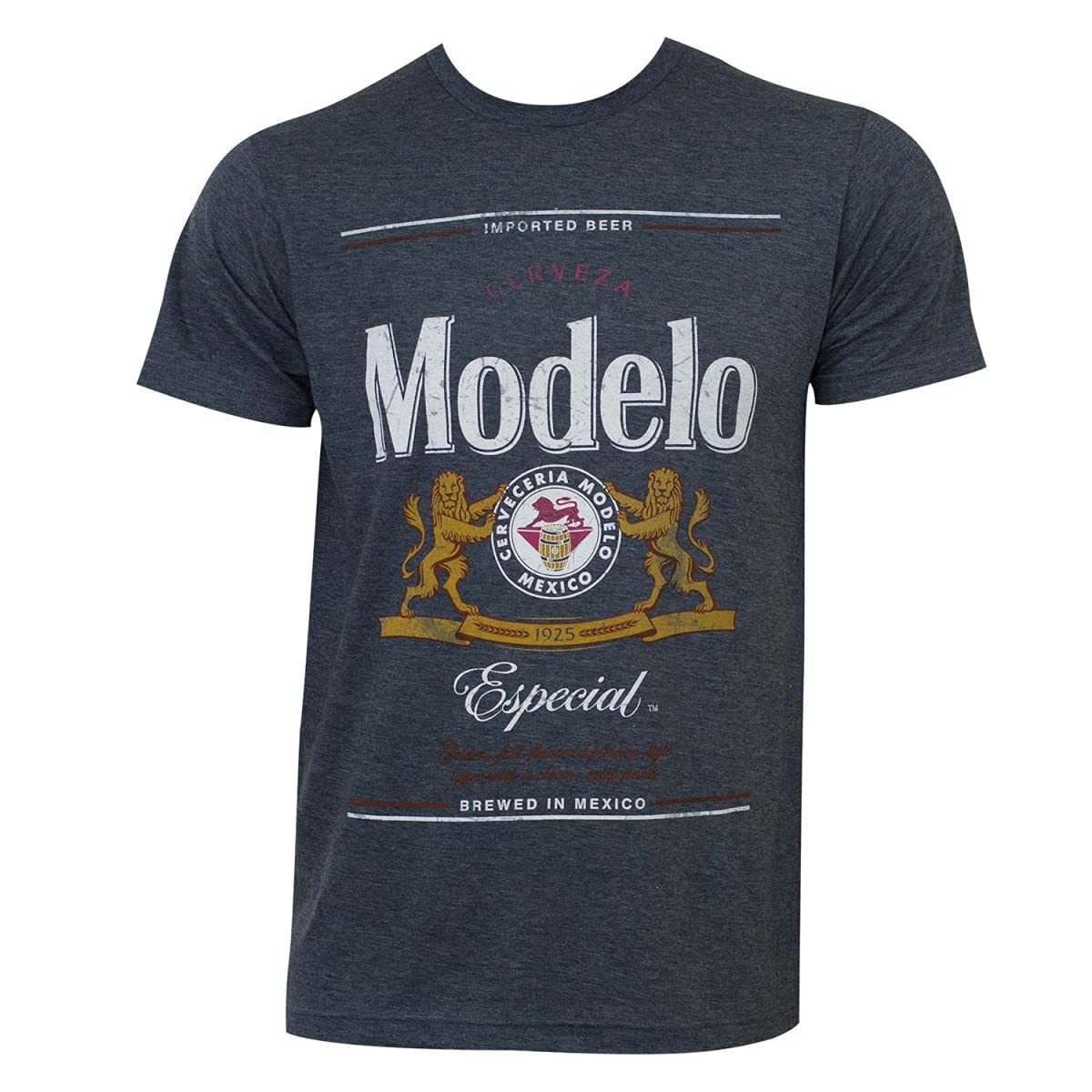 Modelo Especial Grey Logo T-Shirt - Men's Casual Beer Brand Tee for Parties, Concerts & Everyday Wear
