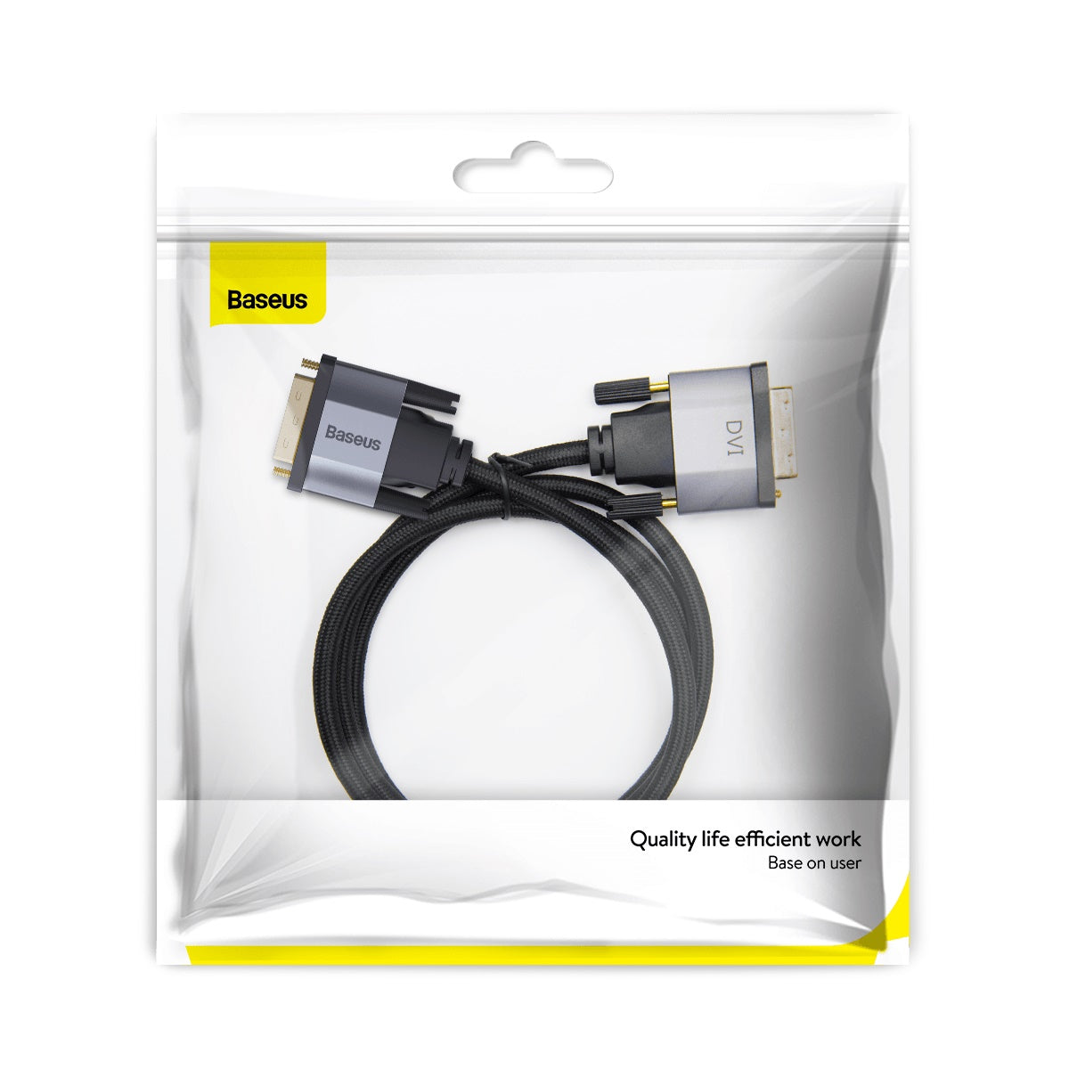 Baseus DVI to DVI Cable 2K HD 24+1 Pin Male to Male 1M/3.3ft - High Speed Digital Video Cable for Monitor, PC, Gaming, Home Theater & Office Setup