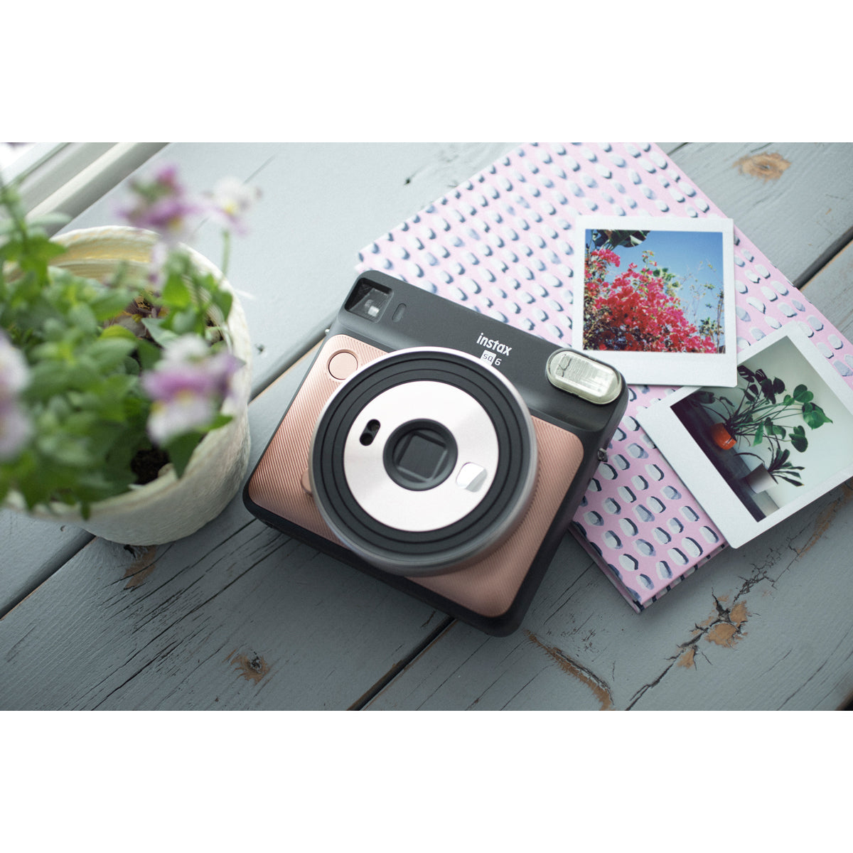 Fujifilm INSTAX Square SQ6 Instant Camera - Blush Gold | Instant Film Photography for Travel, Parties & Memories | Polaroid-Style Square Format Prints