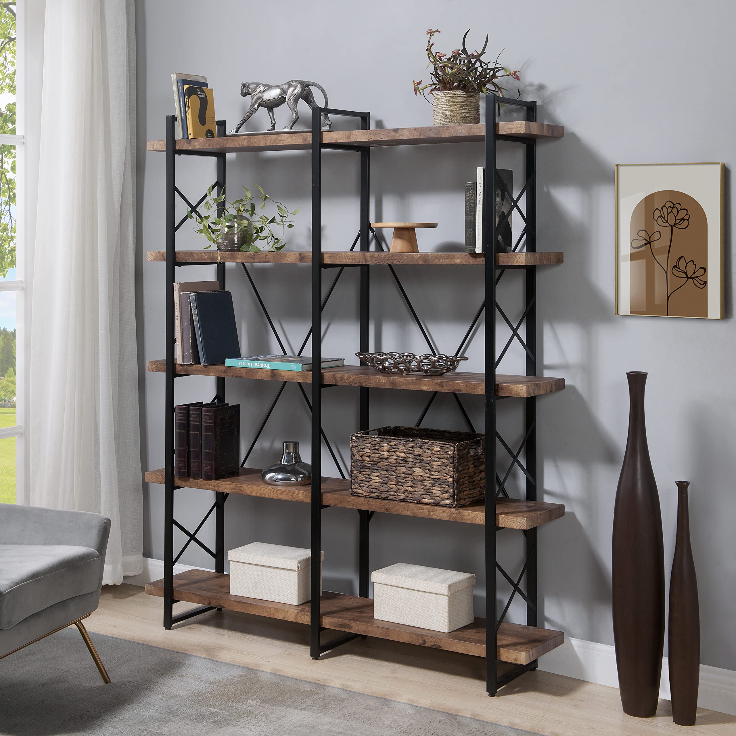 Merax 5-Tier Industrial Bookshelf - 71
