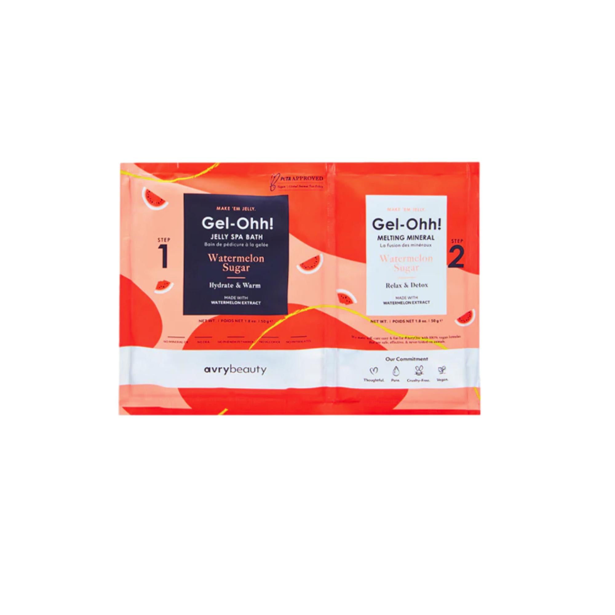 Avry Beauty Gel Ohh! Jelly Spa Pedicure Bath - Watermelon Sugar Scented *Limited Edition* - Perfect for At-Home Spa, Relaxation & Self-Care Gifts