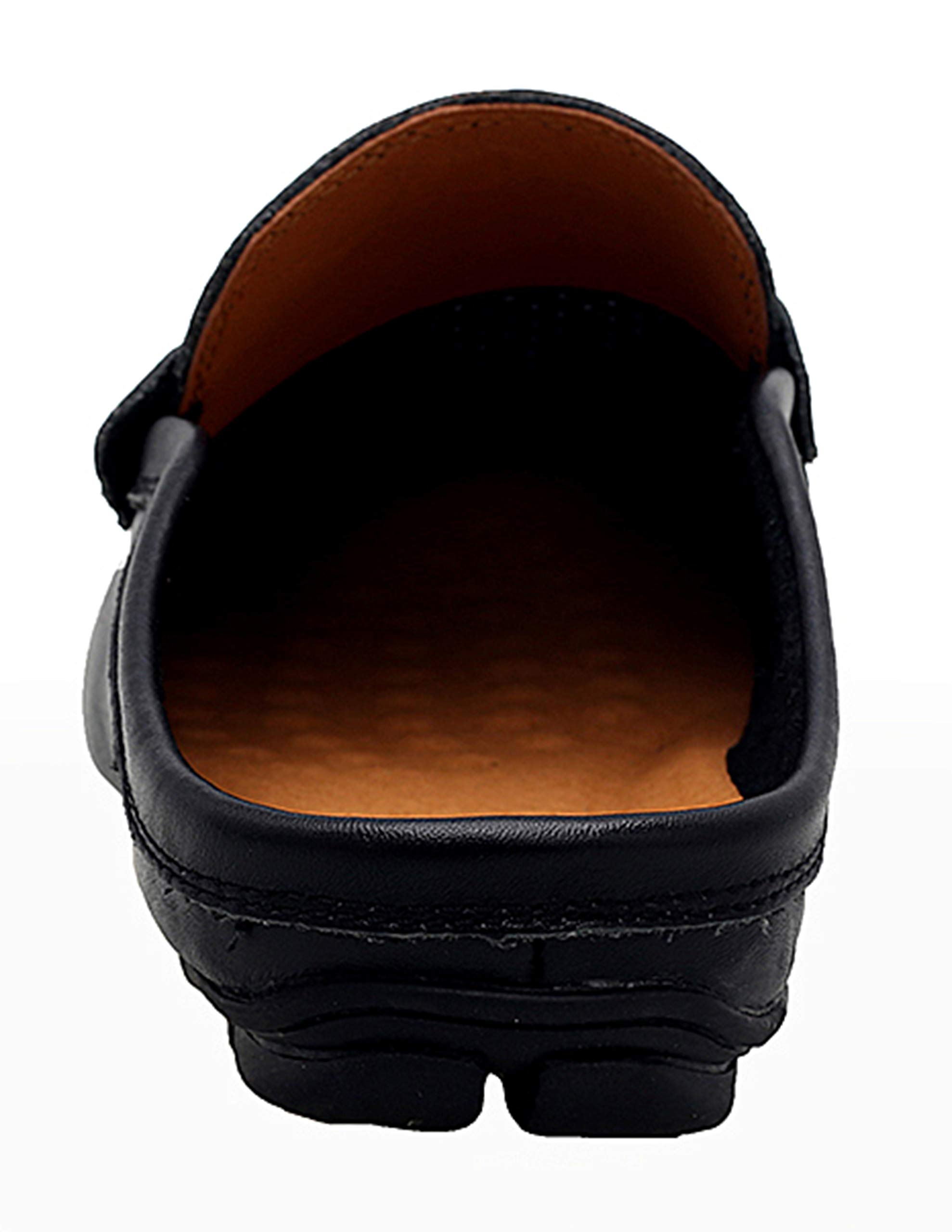 Go Tour Men's Breathable Leather Mules Clogs - Slip-On Casual Loafers & Slippers for Home, Office & Outdoor Walking