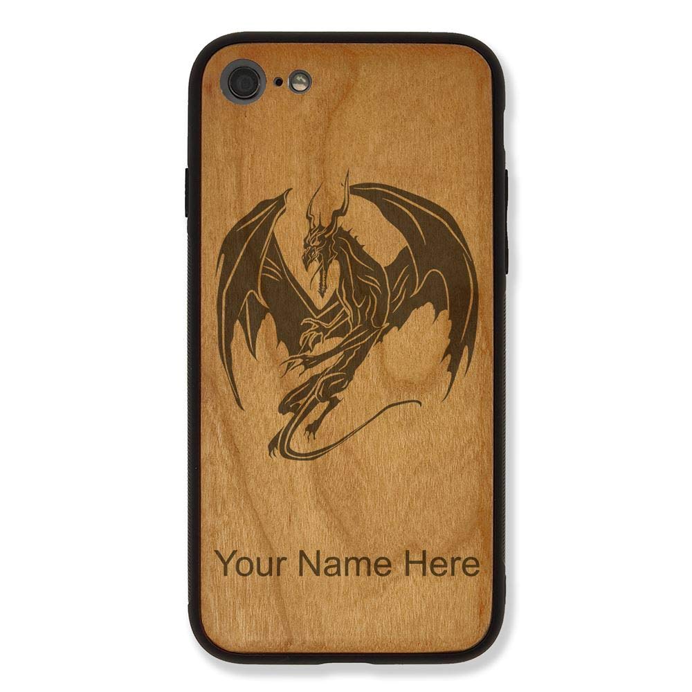 Premium Dragon Engraved Cherry Wood Phone Case for iPhone 6 & 6s - Personalized Protection with Nature-Inspired Design | Perfect for Daily Use, Travel & Gift Giving