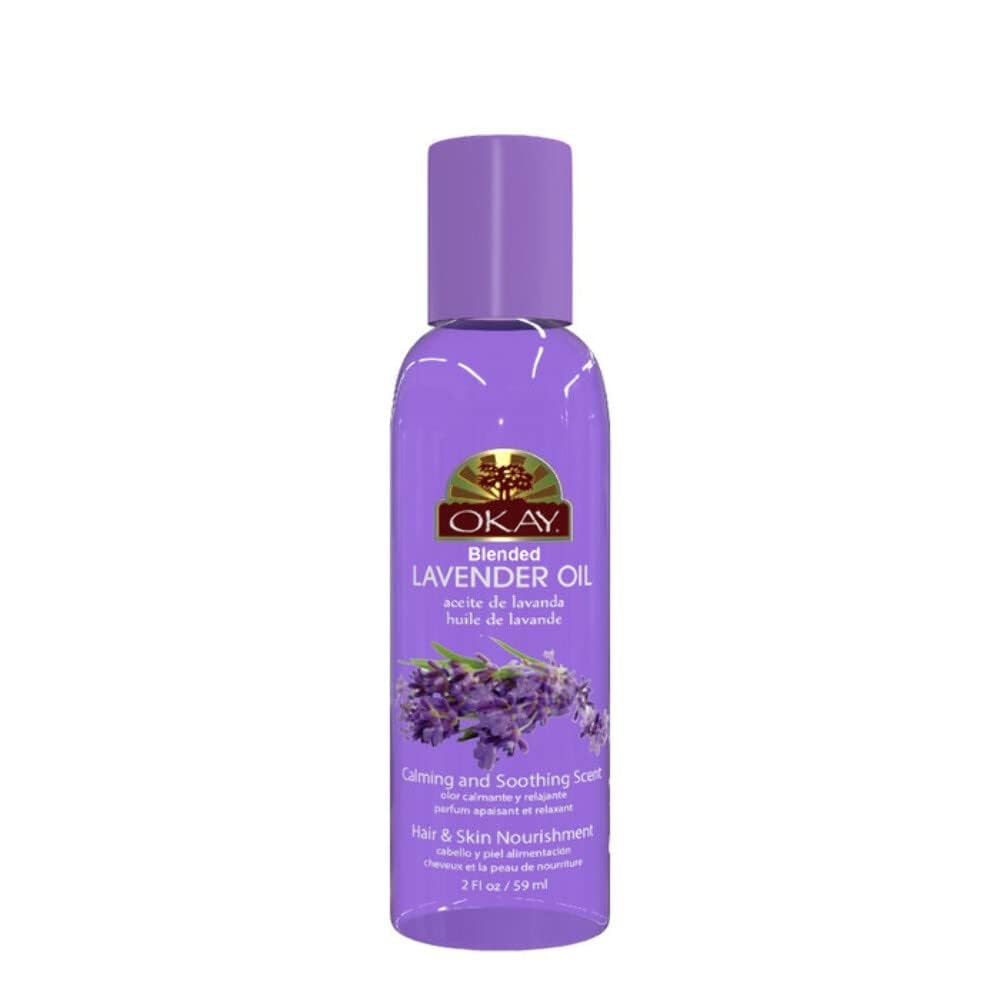 OKAY Lavender Essential Oil for Hair & Skin Care - 100% Pure, Paraben-Free, 2oz (59ml) - Promotes Relaxation, Moisturizes & Soothes Skin, Perfect for Aromatherapy & Massage