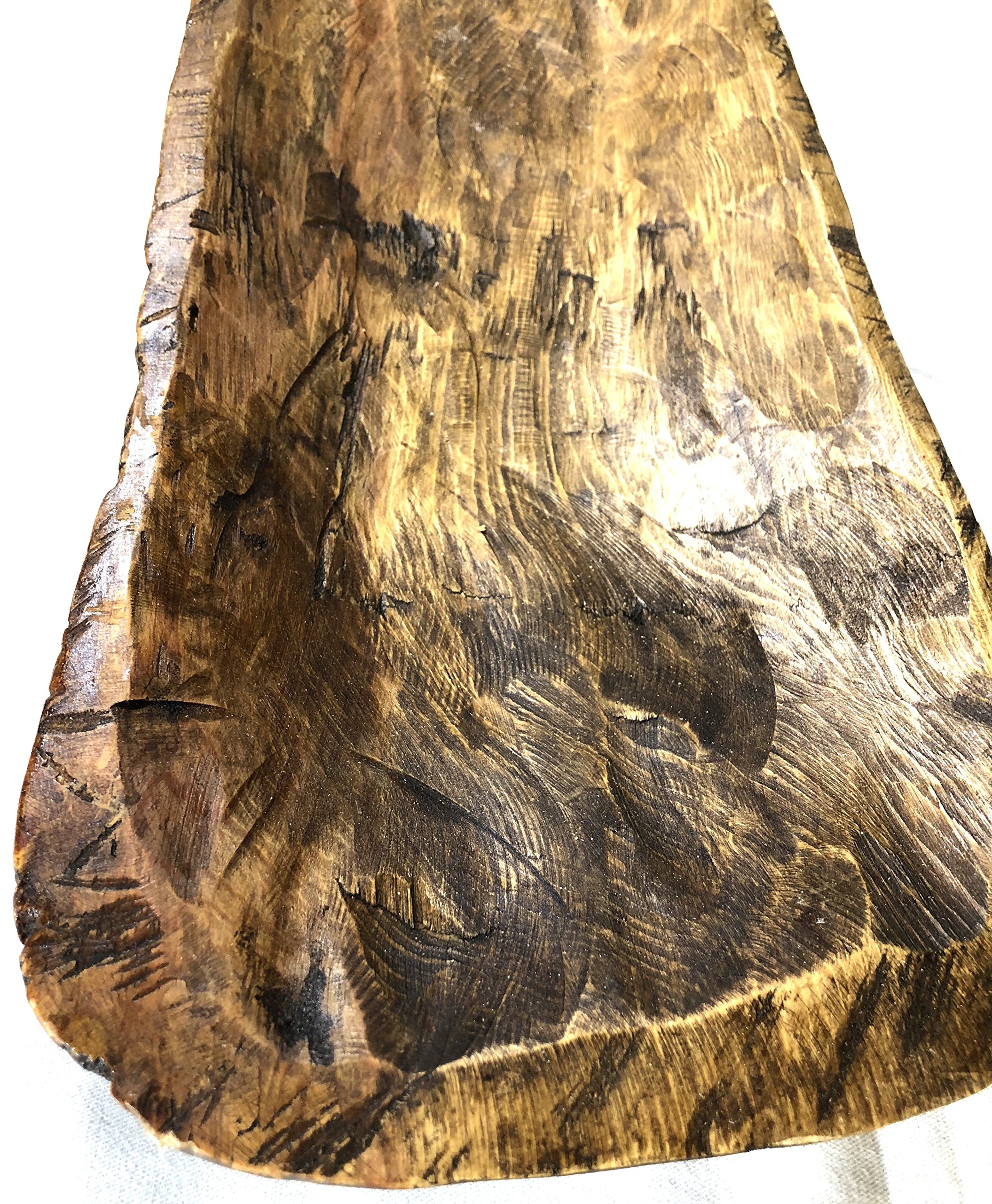 Handcrafted Stained Wood Dough Bowl - Rustic Farmhouse Bread Making & Serving Tray for Baking, Entertaining, and Home Decor