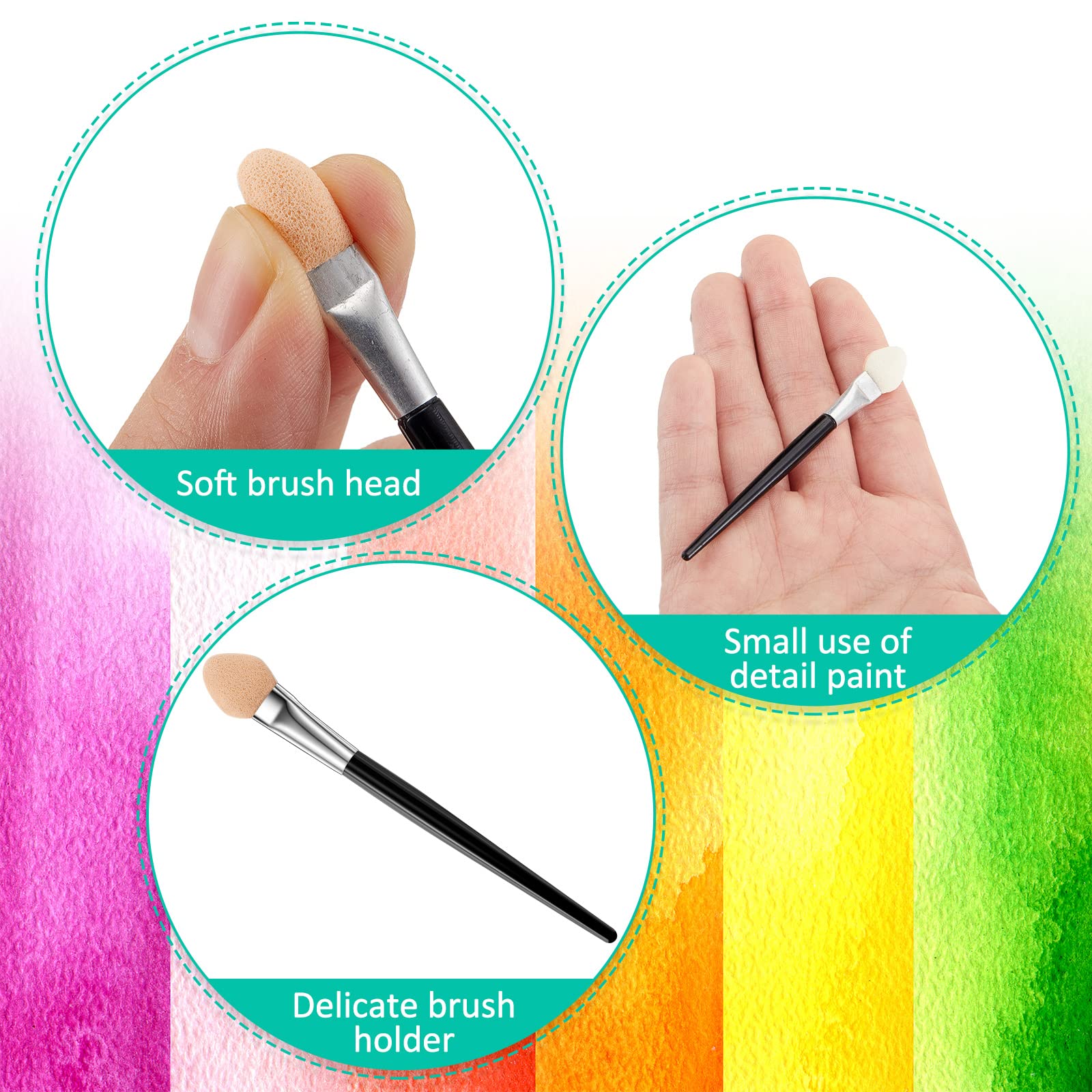 Zopeal 24-Piece Sponge Applicator Set for Detailed Ink, Paint & Pastel Blending - Small Artist Brushes for Painting, DIY Scrapbooking & Card Making - Perfect for Pastel Artists & Craft Enthusiasts
