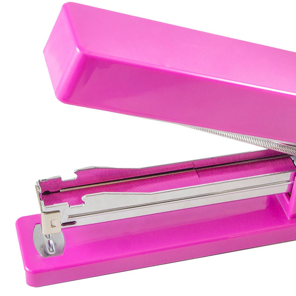 JAM PAPER Pink Office Starter Kit - Stapler, Tape Dispenser, Staples, Paper Clips & Binder Clips (5-Piece Set) - Perfect for Home Office, School & Workplace Organization