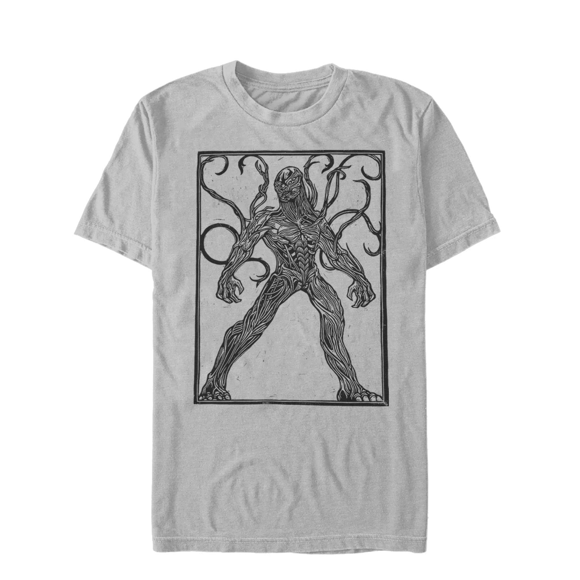 Marvel Eternals Kro Woodcut Graphic T-Shirt for Men - Superhero Movie Merchandise for Casual Wear & Comic Con