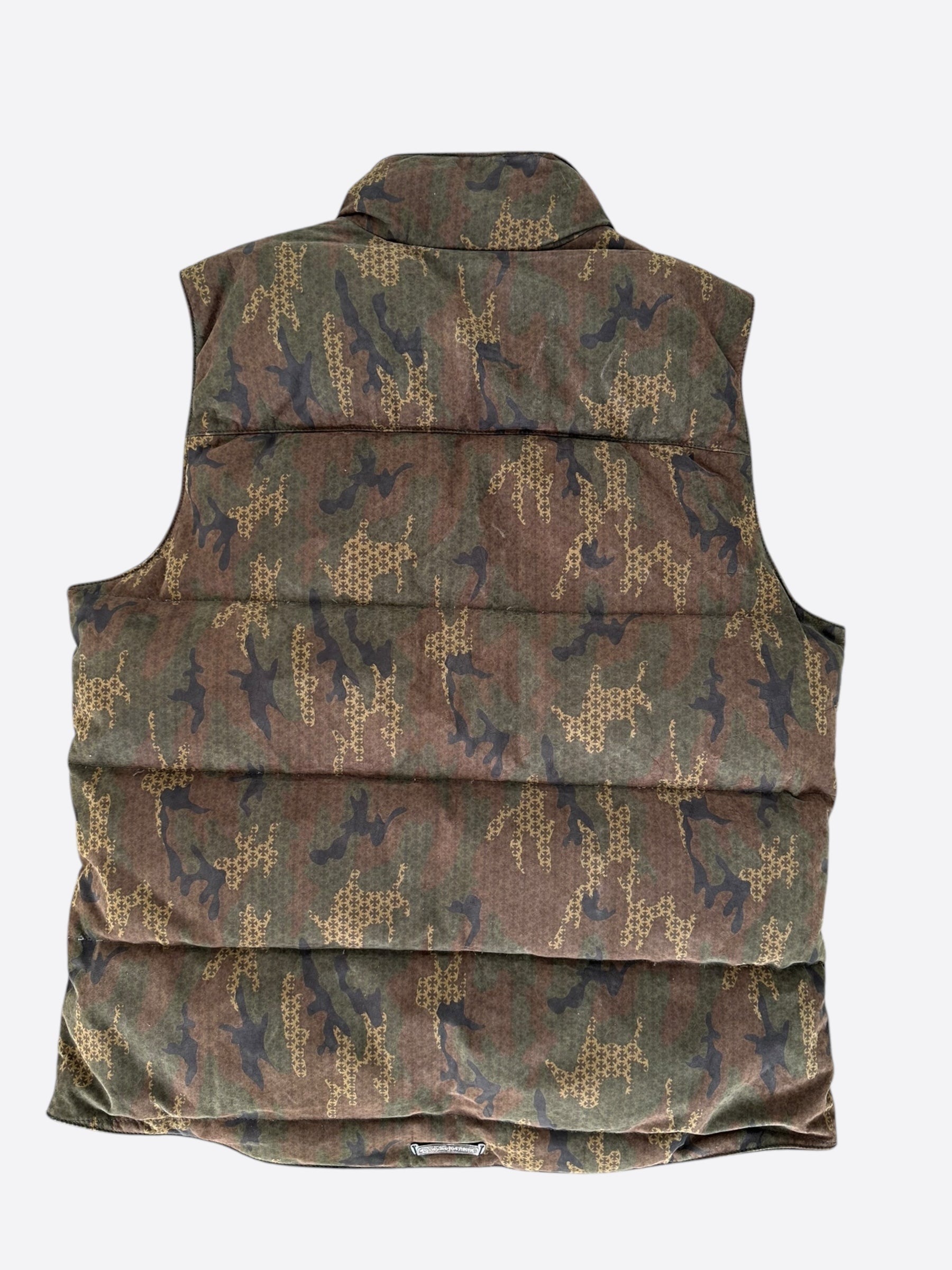 Chrome Hearts Camouflage Cross Jacquard Leather Vest for Men - Stylish Gothic Biker Jacket for Motorcycle Riding & Streetwear Fashion