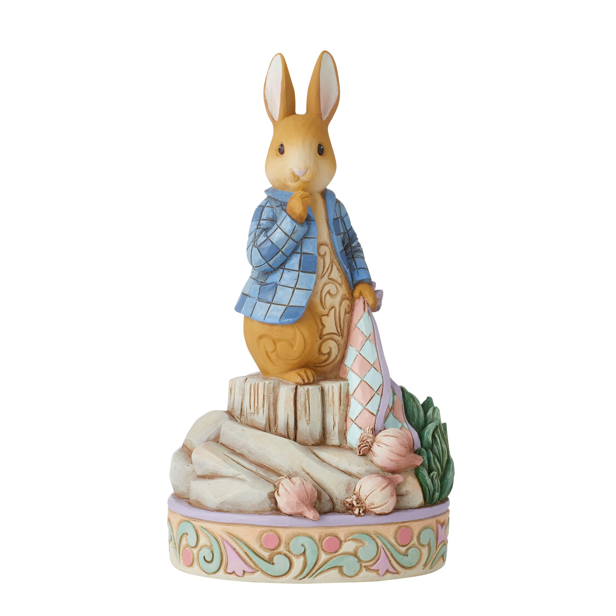 Enesco Beatrix Potter Jim Shore Peter Rabbit with Onions Collectible Figurine - 6.69 Inch Multicolor Hand-Painted Resin Statue - Perfect for Home Decor, Gift Giving, and Beatrix Potter Fans