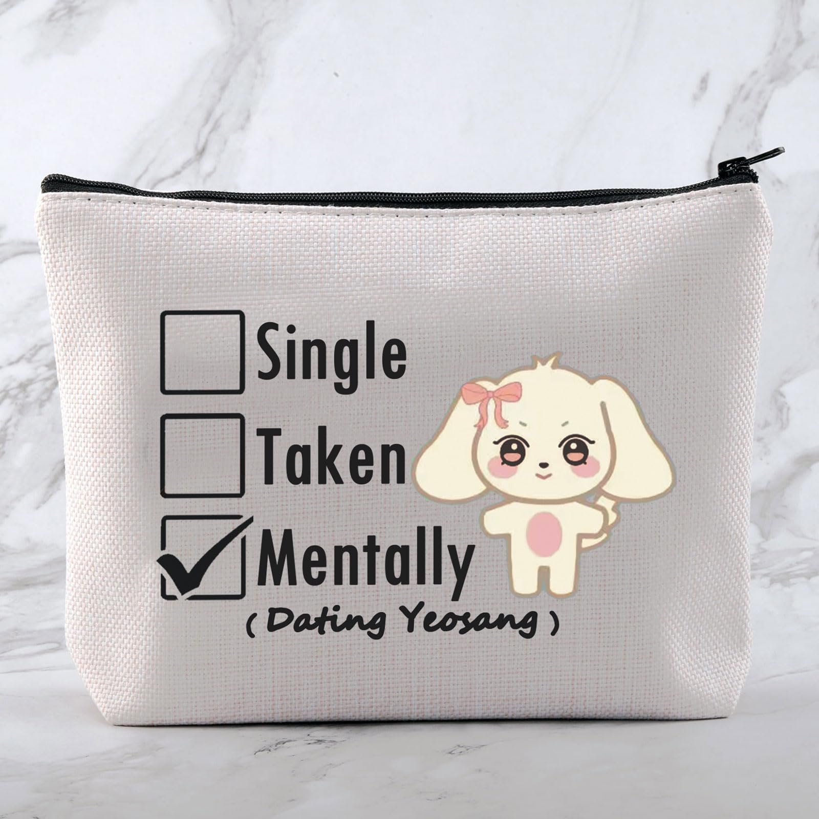 MNIGIU Korean Kpop Star Makeup Bag - Perfect Gift for Group Lovers, Single or Taken - Cute Dating Accessory & Music Album Gift for Kpop Fans - Great for Concerts, Travel & Daily Makeup Storage