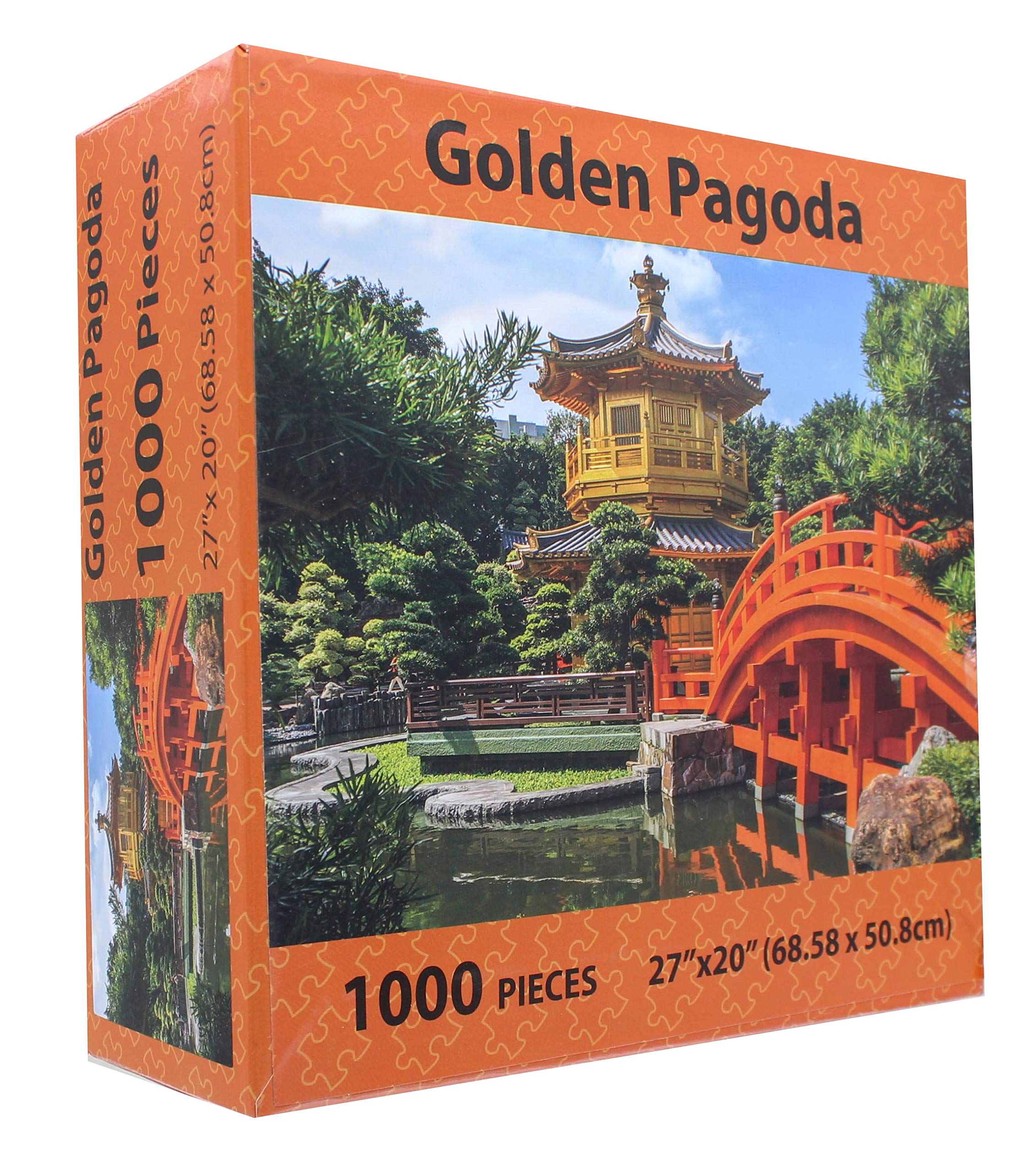 Golden Pagoda 1000 Piece Jigsaw Puzzle for Adults - Challenging Asian Temple Landscape Puzzle - Perfect for Family Game Night & Stress Relief