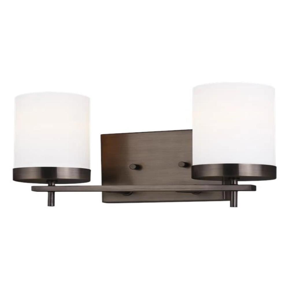 Huntington 2-Light Bathroom Vanity Light Fixture - Modern Brushed Nickel Finish for Bathroom Mirror Lighting, Perfect for Home Renovation & Spa-Style Decor