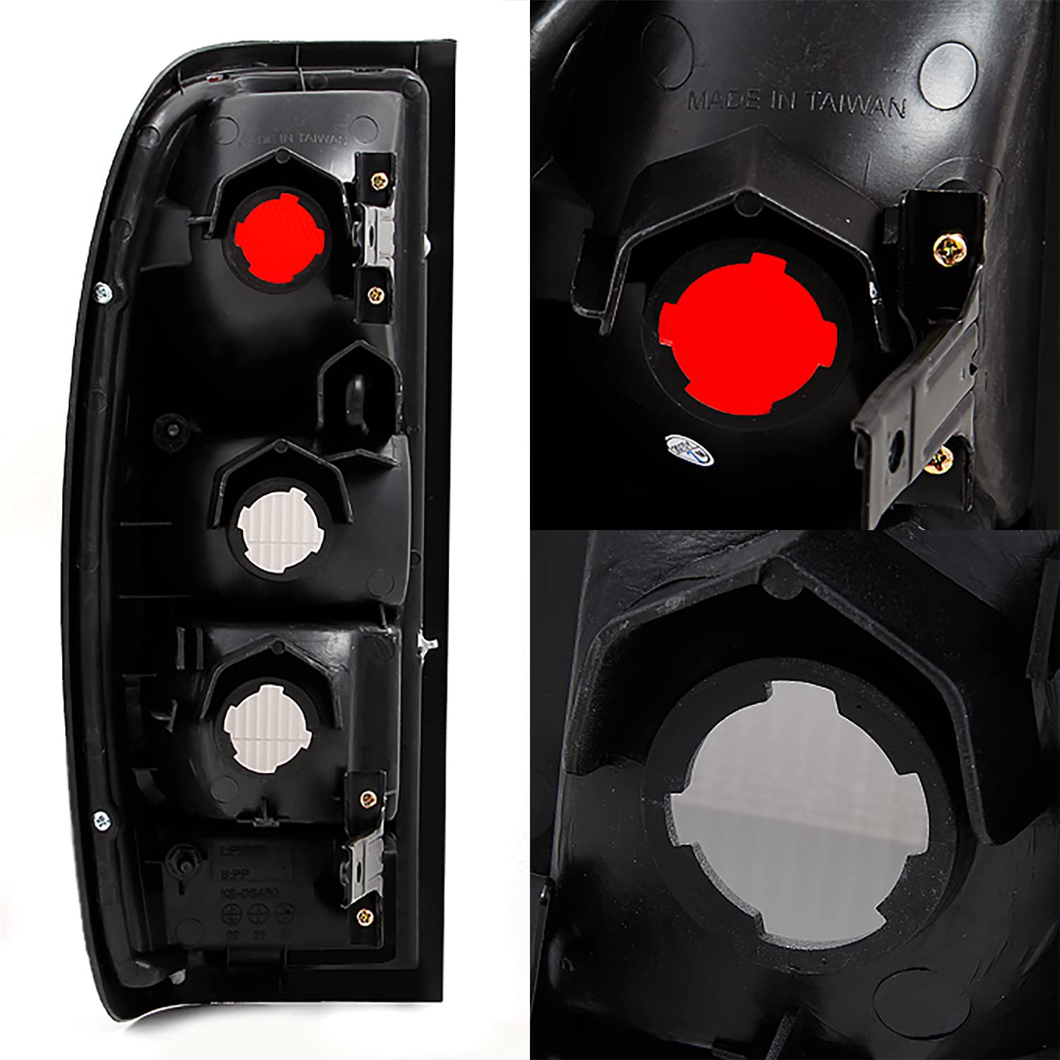 AKKON - 2 Sets Nissan Frontier Headlights & Tail Lights Combo (2001-2004) - OE Style Chrome Housing with Dark Red Lens - Direct Fit Replacement for Improved Night Visibility - Perfect for Off-Roading & Night Driving