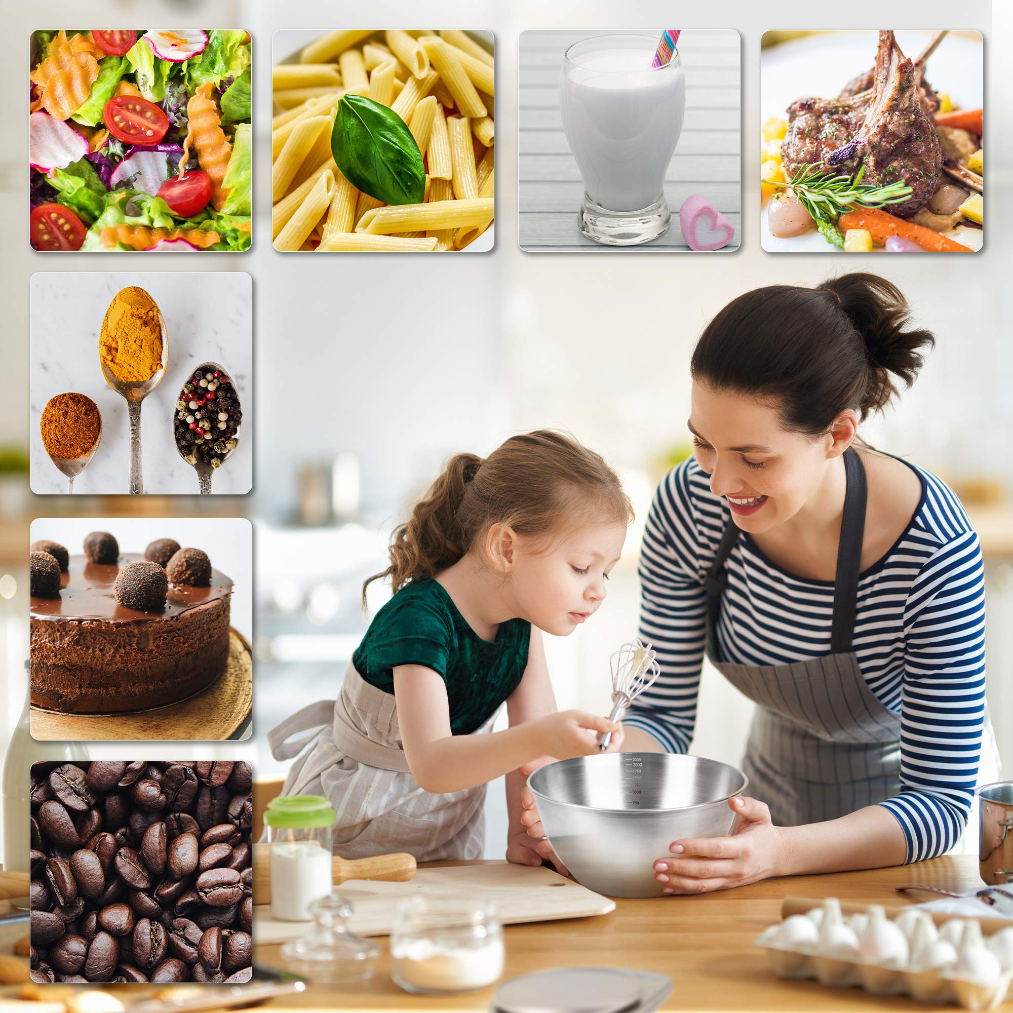 Duronic KS5000 Digital Kitchen Scale with Bowl - Precision Weighing Scale for Cooking, Baking, Pet Food & Postal Use - Backlit LCD Display | Perfect for Meal Prep, Portion Control & Recipe Accuracy