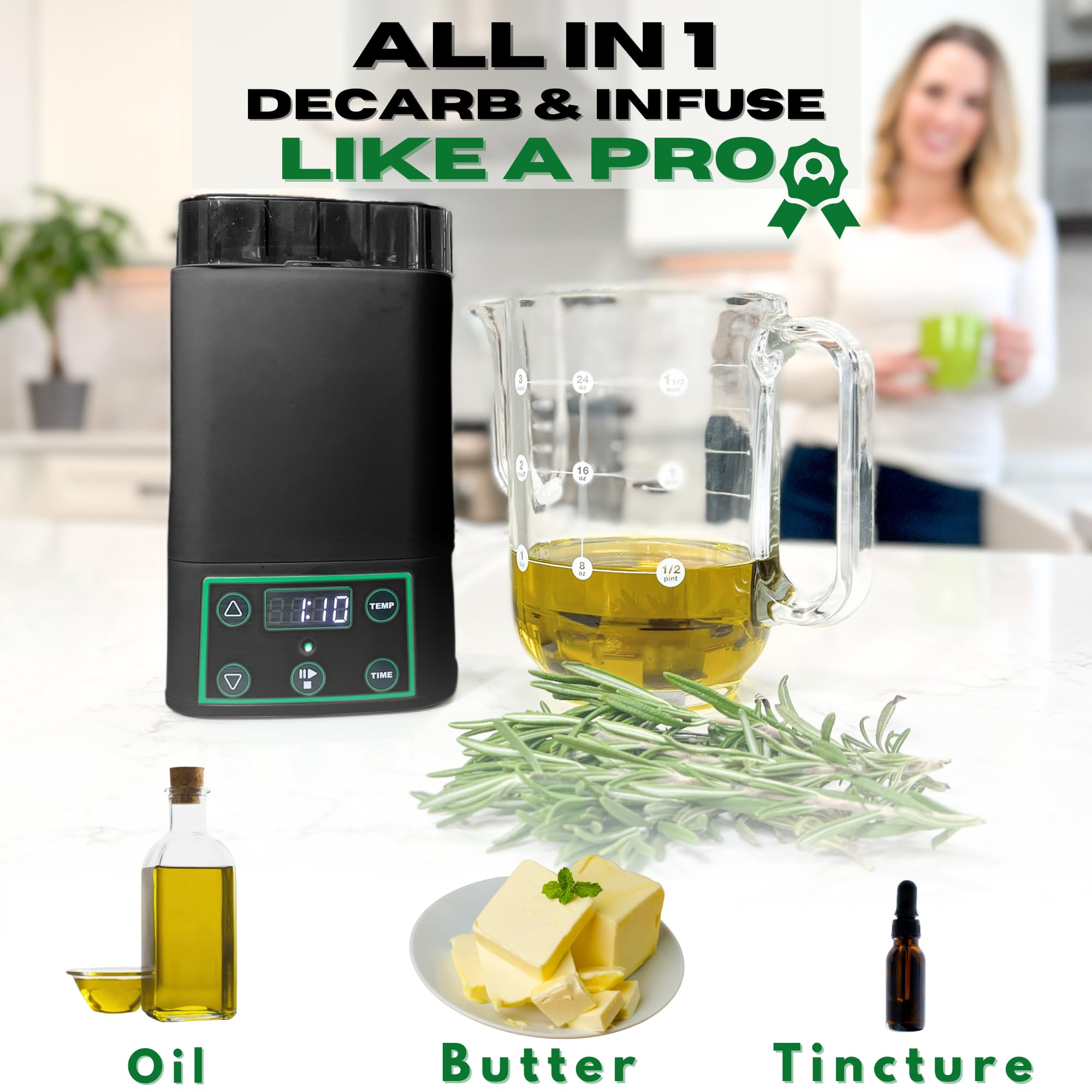 Premium Decarboxylator and Infuser Machine - Herb Butter, Oil & Tincture Maker Kit with Decarb Box - Perfect for Making Edibles, Gummies, and Cannabis Extracts at Home - Ideal for DIY Enthusiasts & Home Chefs
