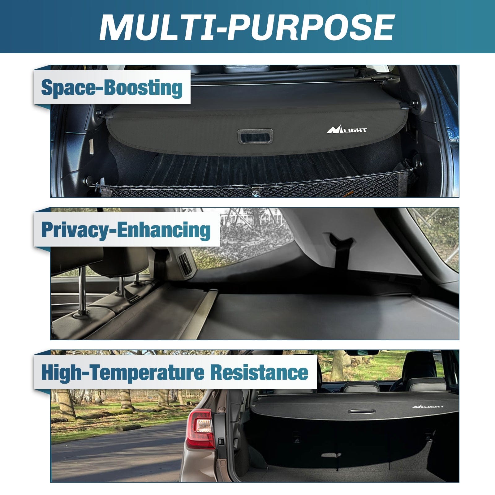 2015-2019 Subaru Outback Retractable Cargo Cover with Storage Net - Perfect for Road Trips & Grocery Hauling