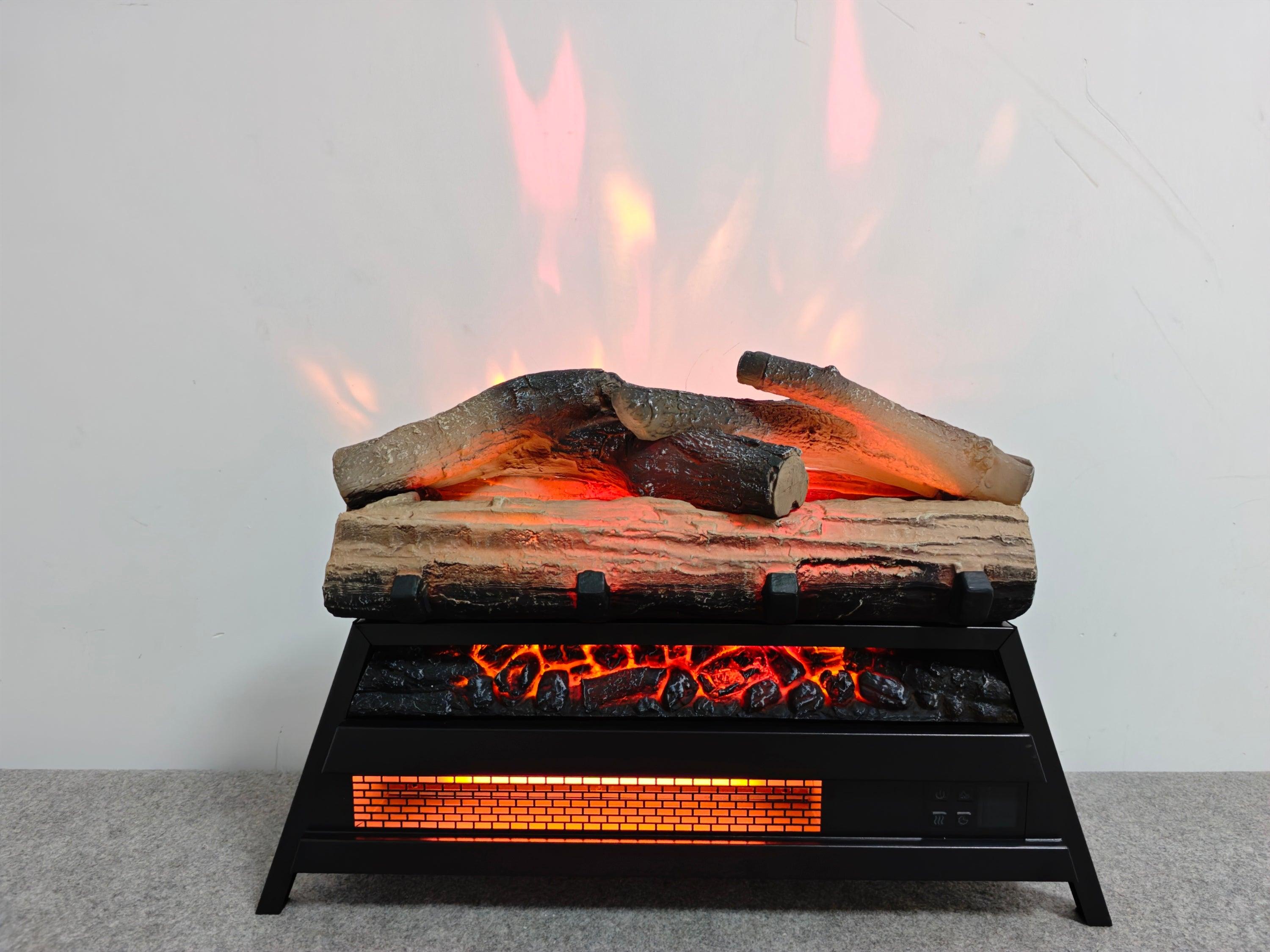 23 Inch Electric Fireplace with 3D Log Set - Infrared Fireplace Heater for Indoor Use - Perfect for Living Rooms, Bedrooms & Offices