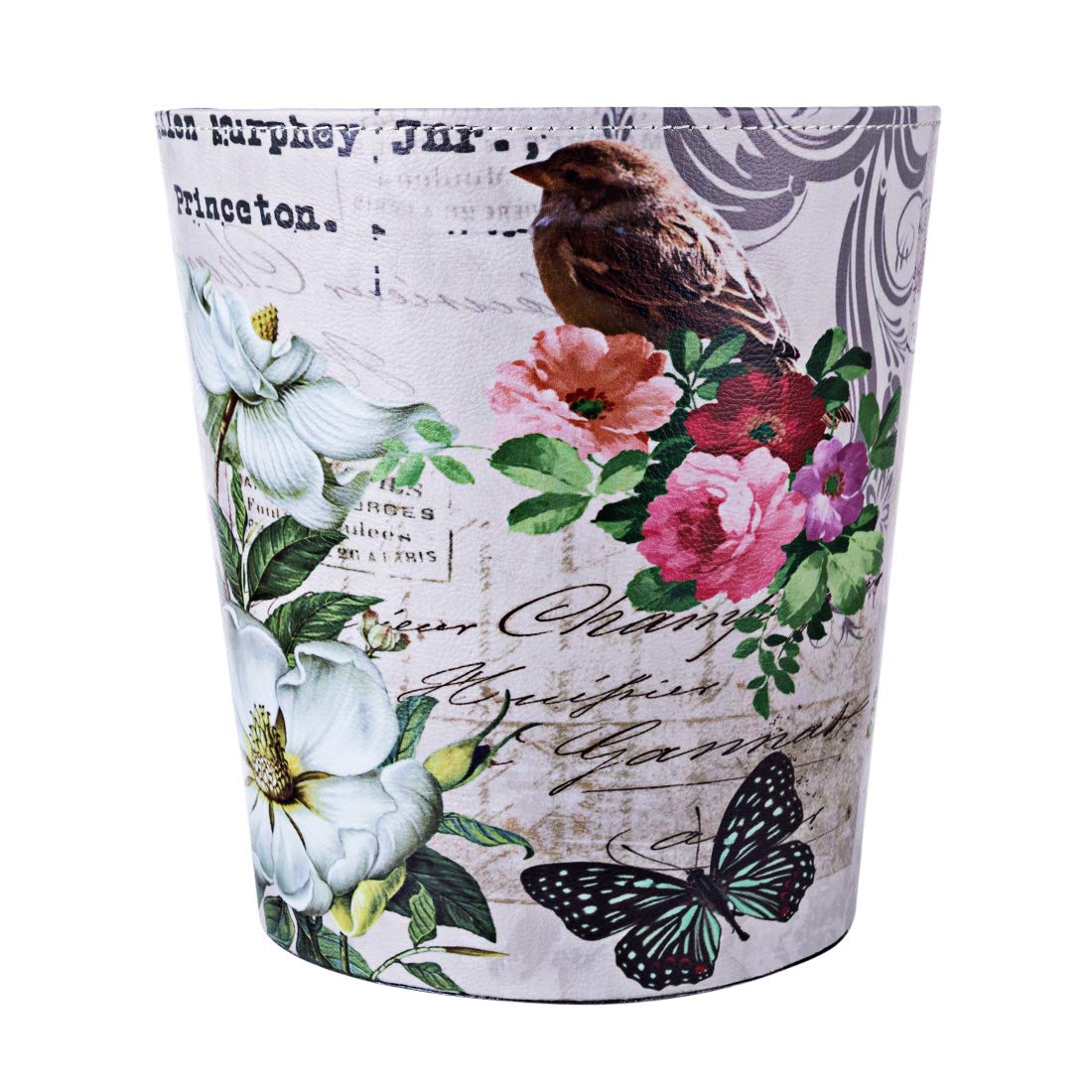 Lingxuinfo Scakbyer Small PU Leather Trash Can - Decorative Waste Basket for Kitchen, Bathroom, Bedroom & Office - Perfect for Home, Office & Hotel Use