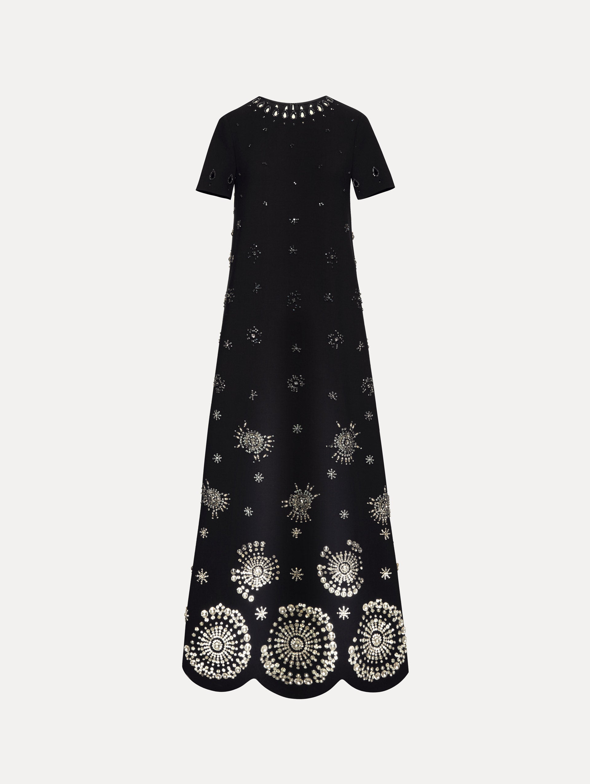 Elegant Crystal Embellished Caftan Dress for Women - Boho Chic Maxi Dress for Beach, Party & Special Occasions