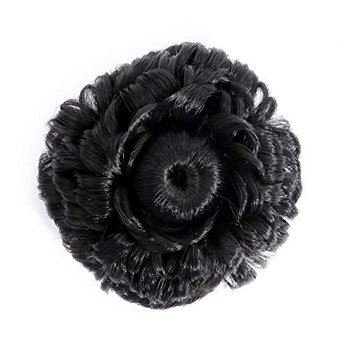 NAVMAV Artificial Juda Hair Bun for Brides | Wedding Hair Extension & Juda Bun Maker for Women & Girls | Natural Black (Pack of 1) | Perfect for Bridal Updos, Prom Hairstyles & Special Occasions