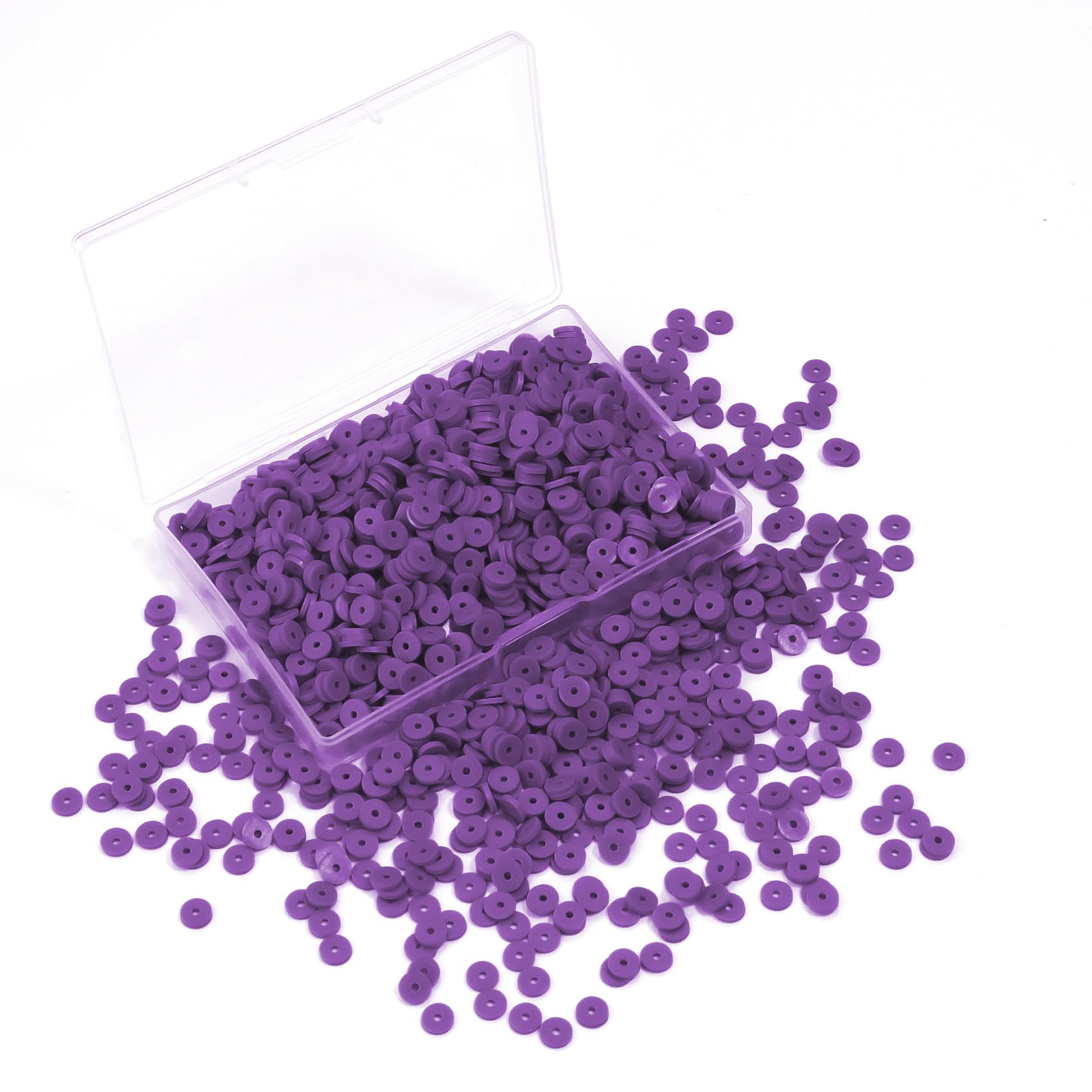 1000pcs 6mm Purple Heishi Beads - Polymer Clay Beads for DIY Jewelry Making, Bracelets & Necklaces - Perfect for Crafting, Gifts & Boho Style Accessories