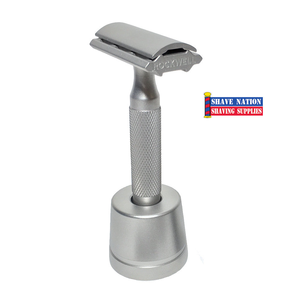 Premium Rockwell Razor Stand for 6S - Chrome-Plated Metal Shaving Accessory | Perfect for Wet Shaving, Travel & Bathroom Organization | Durable & Stylish Razor Holder for Men's Grooming Essentials