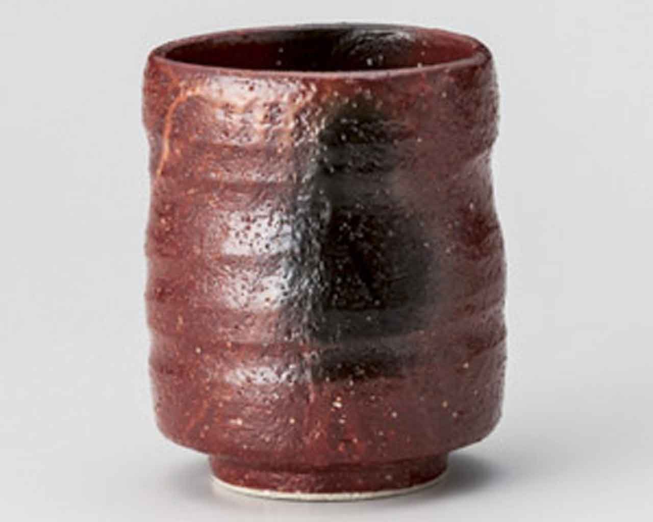 Premium Japanese Red Ceramic Tea Cups Set of 5 - 3.1 Inch Handcrafted Black Akaraku Tea Ware - Authentic Made in Japan - Perfect for Matcha, Sencha & Traditional Tea Ceremonies