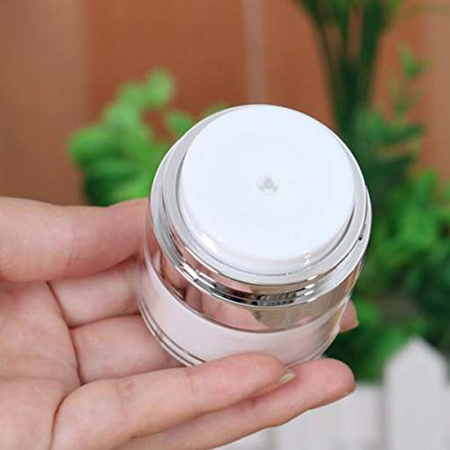EKANTIK Refillable Travel Size Airless Pump Bottle - Acrylic Vacuum Press Jar for Face Lotion, Skincare Cream & Cosmetics | Portable Leak-Proof Container with Lid | Perfect for Travel, Gym & Daily Skincare Routine