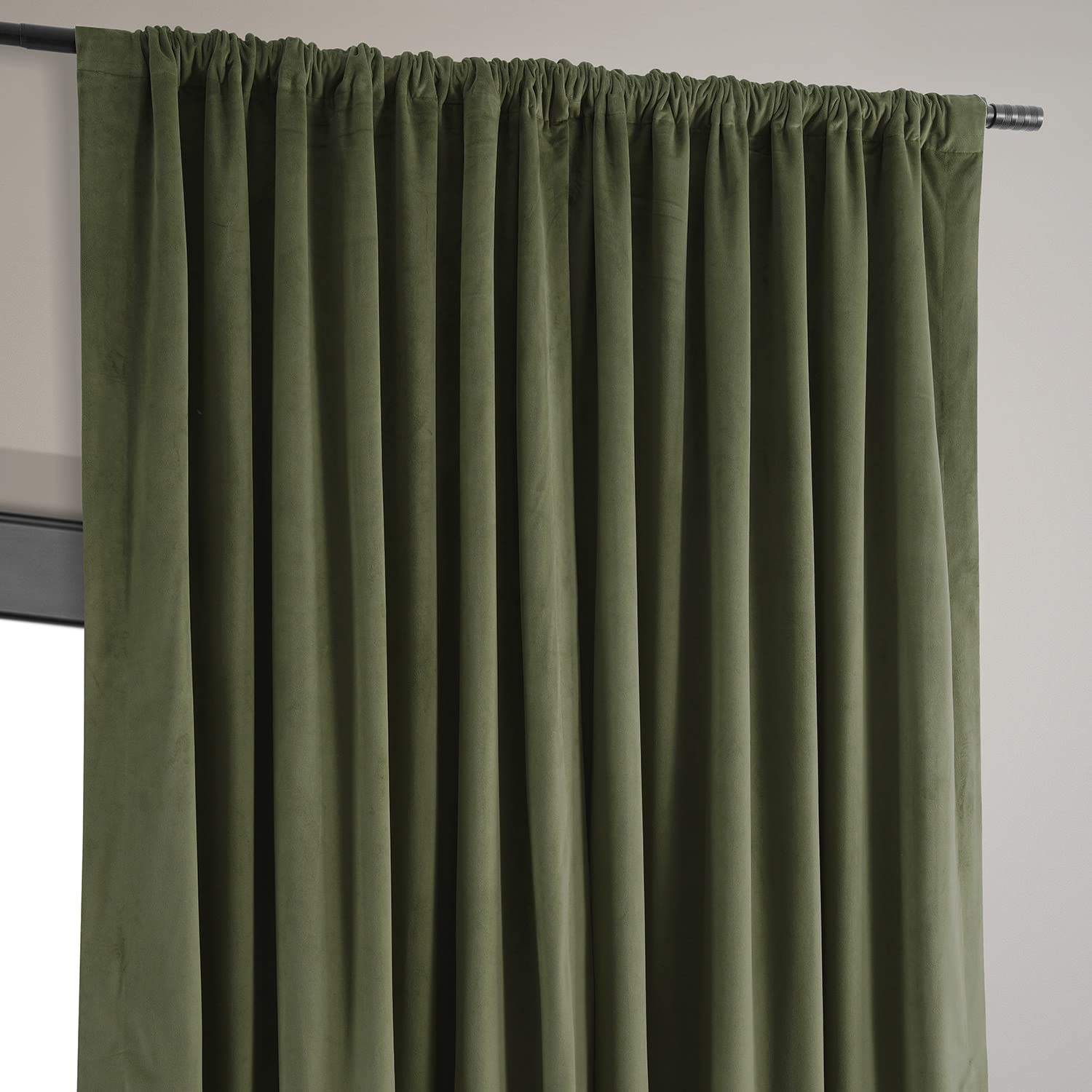 HPD Half Price Drapes Extra Wide Signature Blackout Velvet Curtains - 96 Inch Length, 1 Panel, 4-Pass Hotel Blackout Lined Thermal Insulated Window Drapes for Bedroom (100W x 96L, Hunter Green) - Perfect for Light Blocking, Privacy & Energy Efficiency in Living Room, Nursery & Home Theater