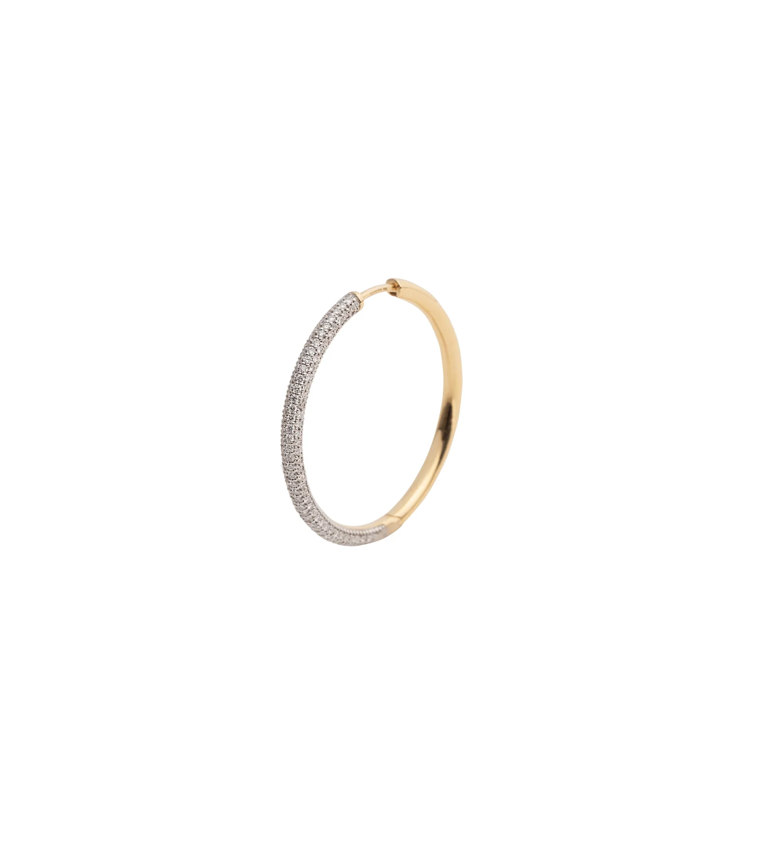 Large Pave Diamond Hoop Earrings for Women - 14K Gold Plated Cubic Zirconia Stud Earrings | Perfect for Parties, Weddings & Everyday Wear