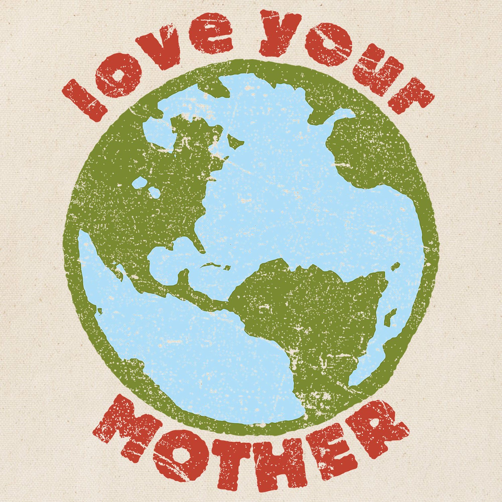 Eco-Friendly Love Your Mother Canvas Tote Bag - Reusable Natural Cotton Shopping Bag for Groceries, Beach & Daily Use