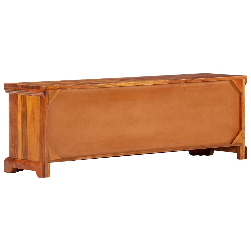 Rustic Solid Acacia Wood TV Stand with Storage Shelves - 46.8