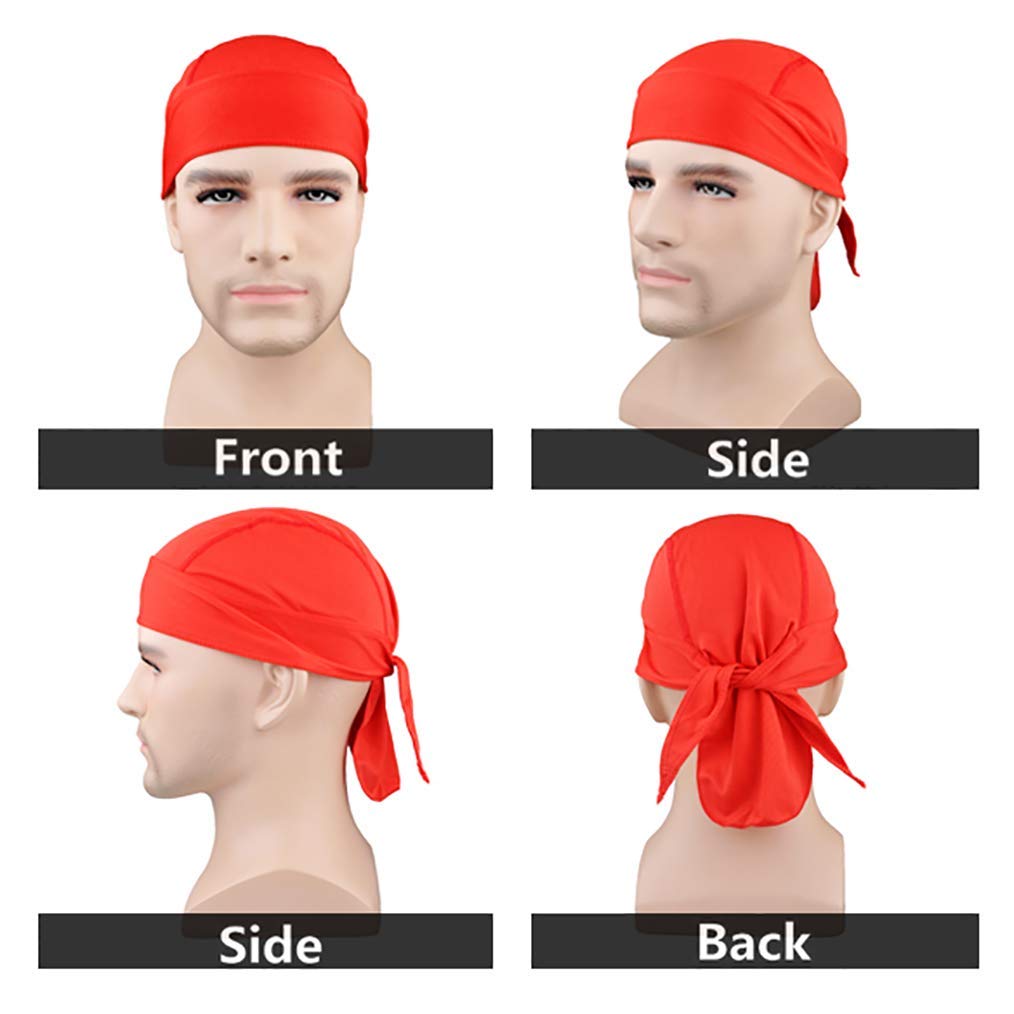 BISMAADH Sweat-Wicking Helmet Liner & Cooling Skull Cap for Men - UV Sun Protection Headwear for Cycling, Running & Outdoor Sports