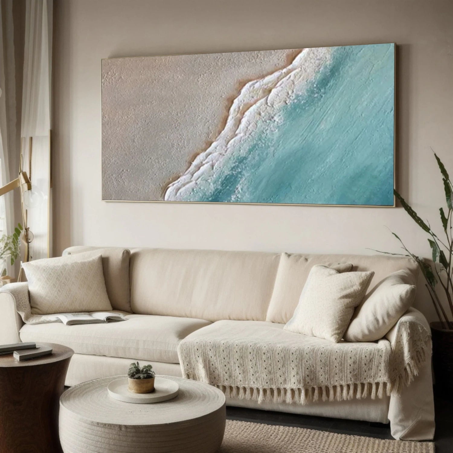 Ocean and Sky Painting #OS 227 - Handmade Canvas Wall Art for Home & Office Decor - Perfect for Living Room, Bedroom, or Office