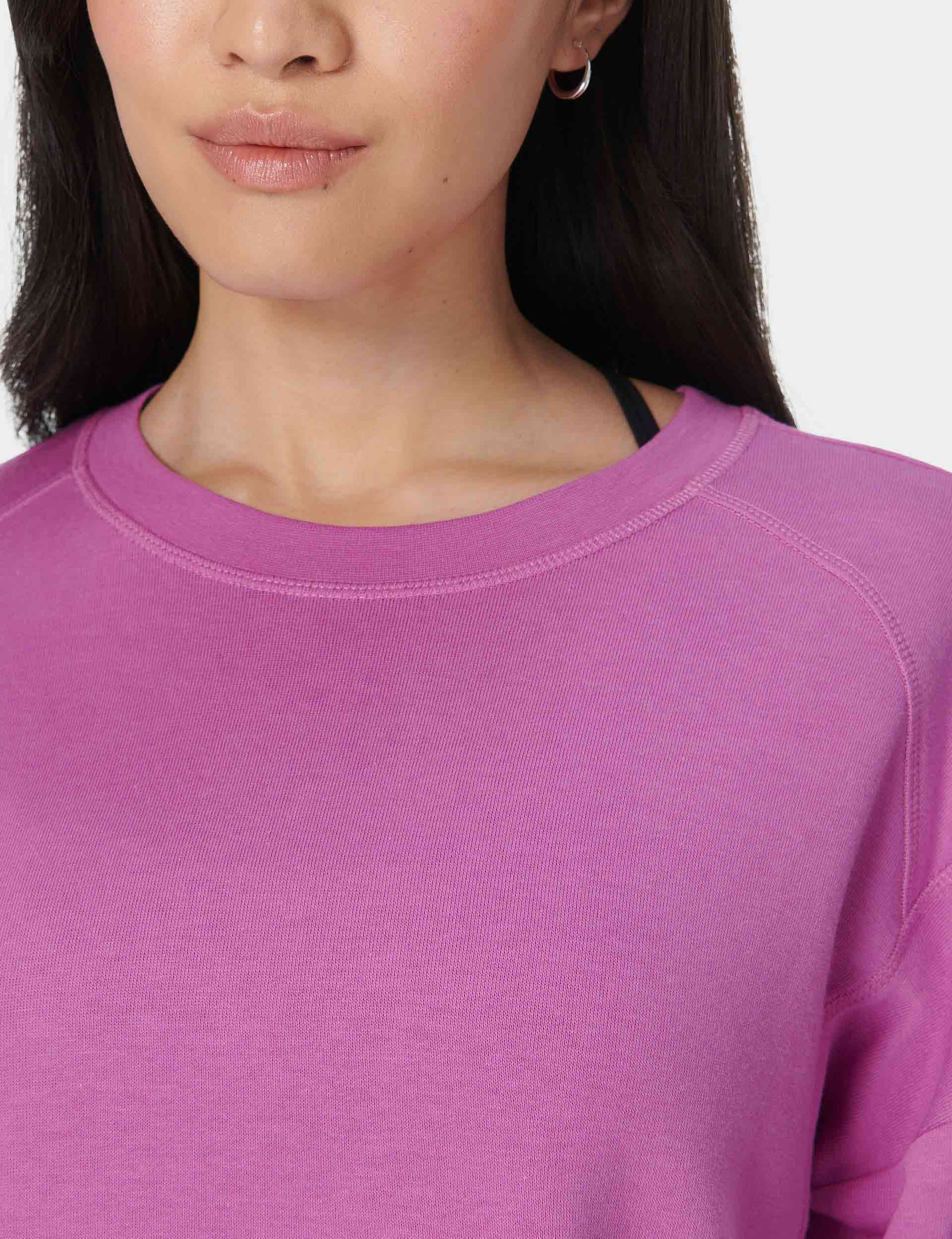 After Class Crop Sweatshirt - Allium Pink | Trendy Oversized Pullover for Women | Perfect for Casual Wear, Gym, and Street Style