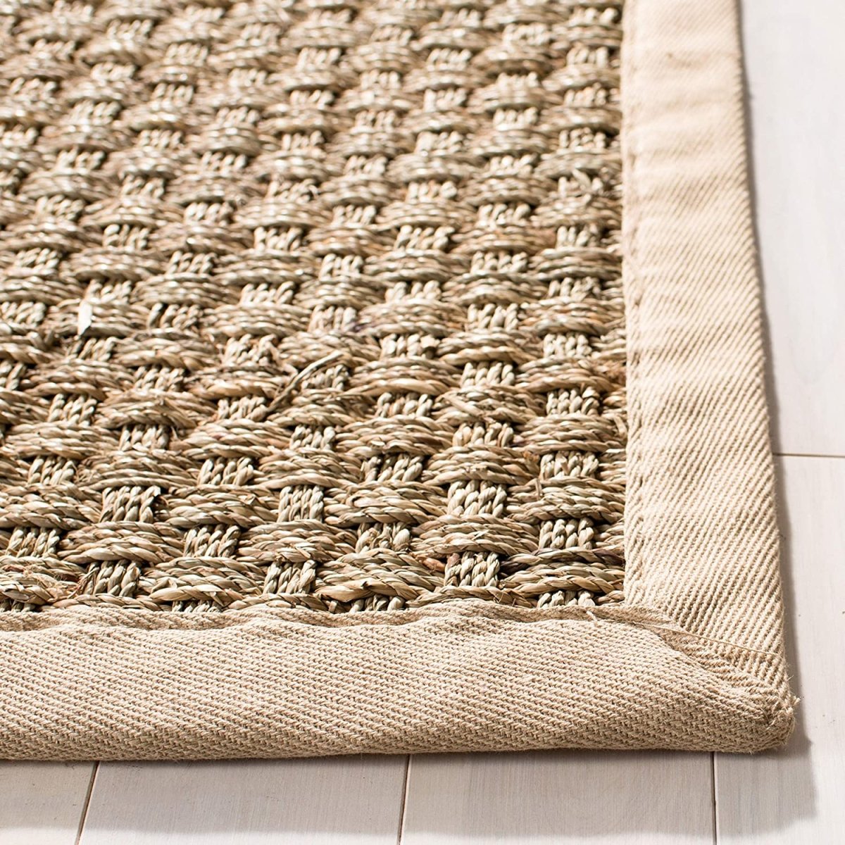 Natural Seagrass Area Rug 11.7x8.7 Feet - Handwoven Eco-Friendly Jute Floor Mat for Living Room, Bedroom & Boho Home Decor
