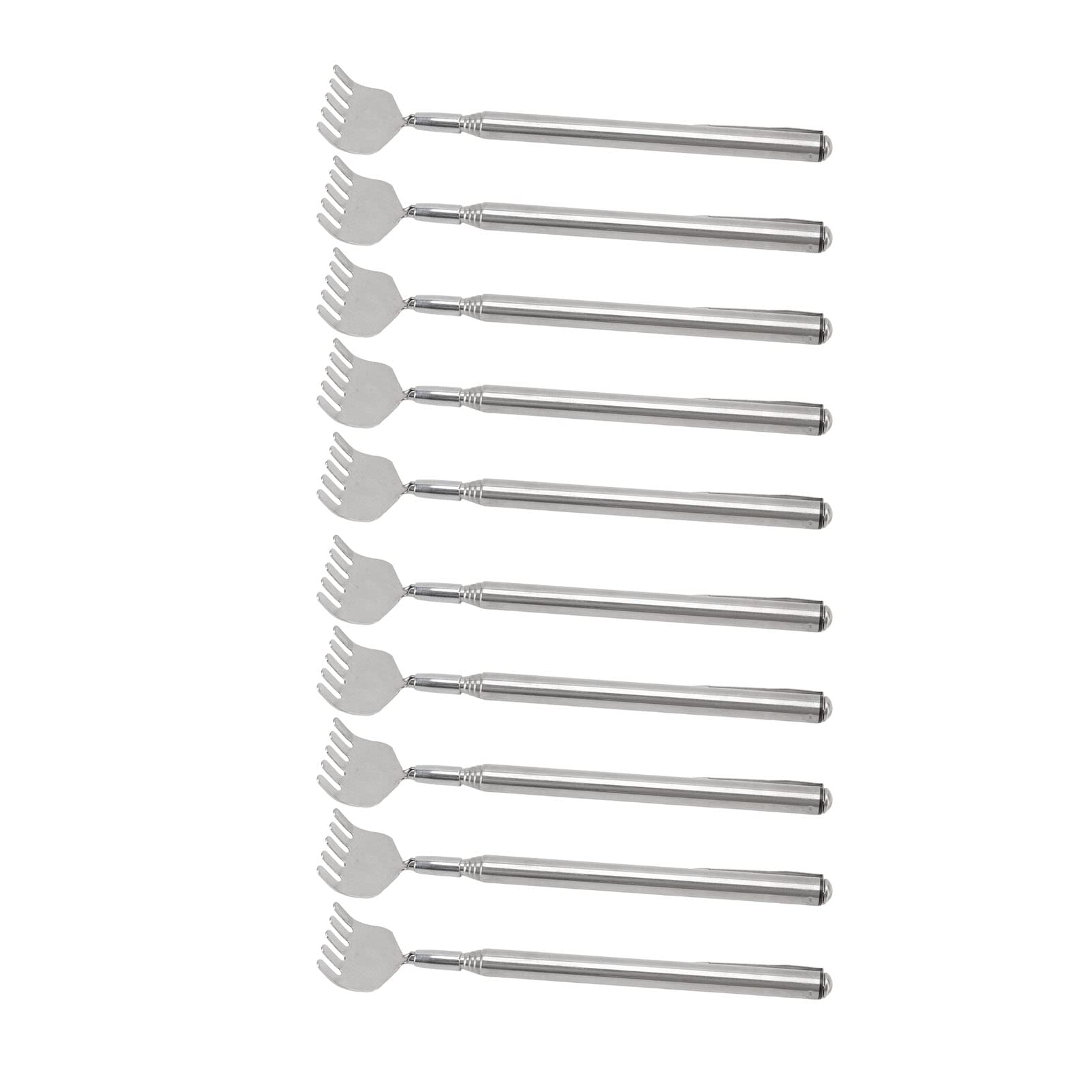 POCREATION Extendable Back Scratcher - 10 Pack Mini Portable Foldable Telescoping Back Scratchers with Pocket Clip for Men & Women - Perfect for Travel, Office, and Home Use